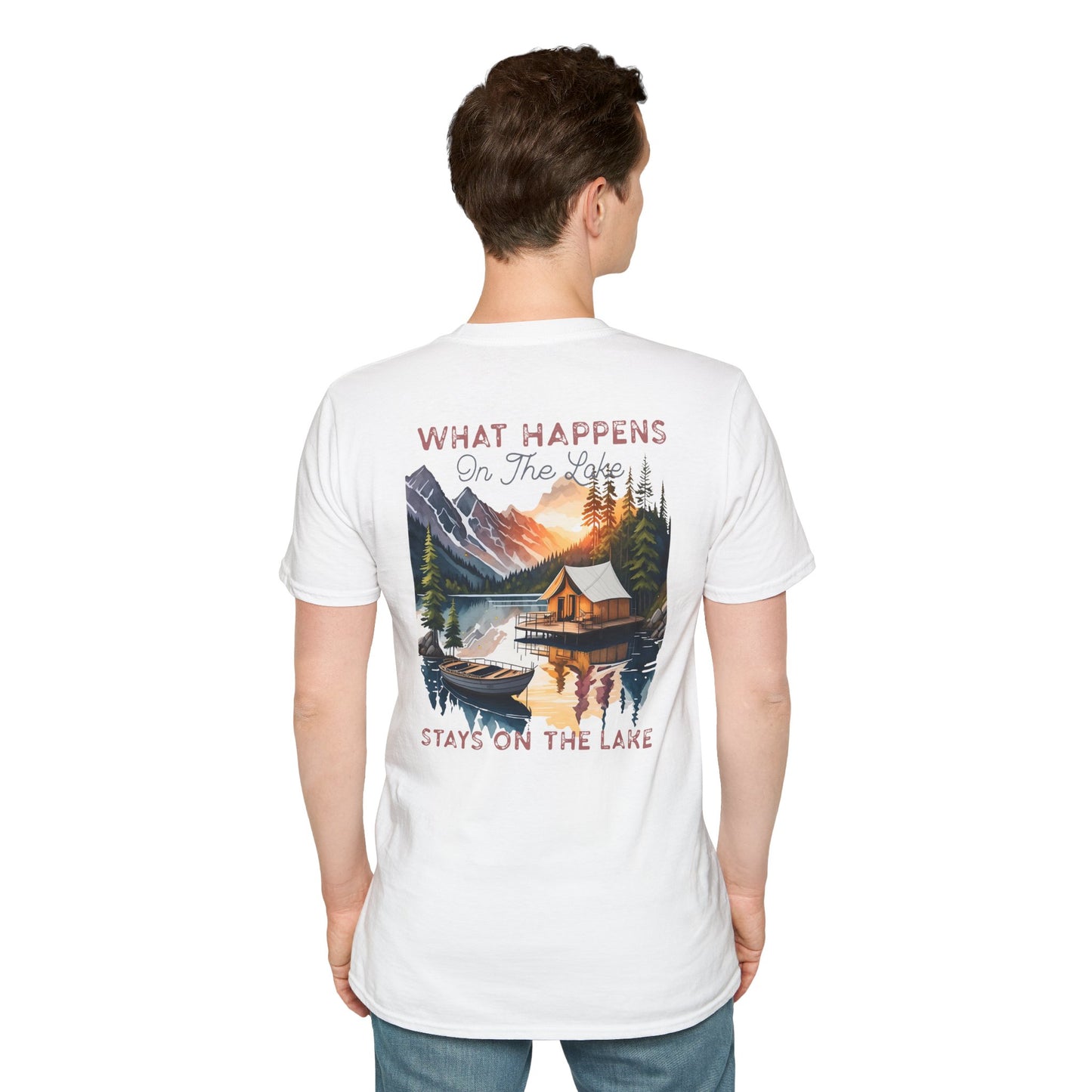 What Happens at the Lake Stays at the Lake T-Shirt — Funny Lake Life Tee for Boat Days & Getaways