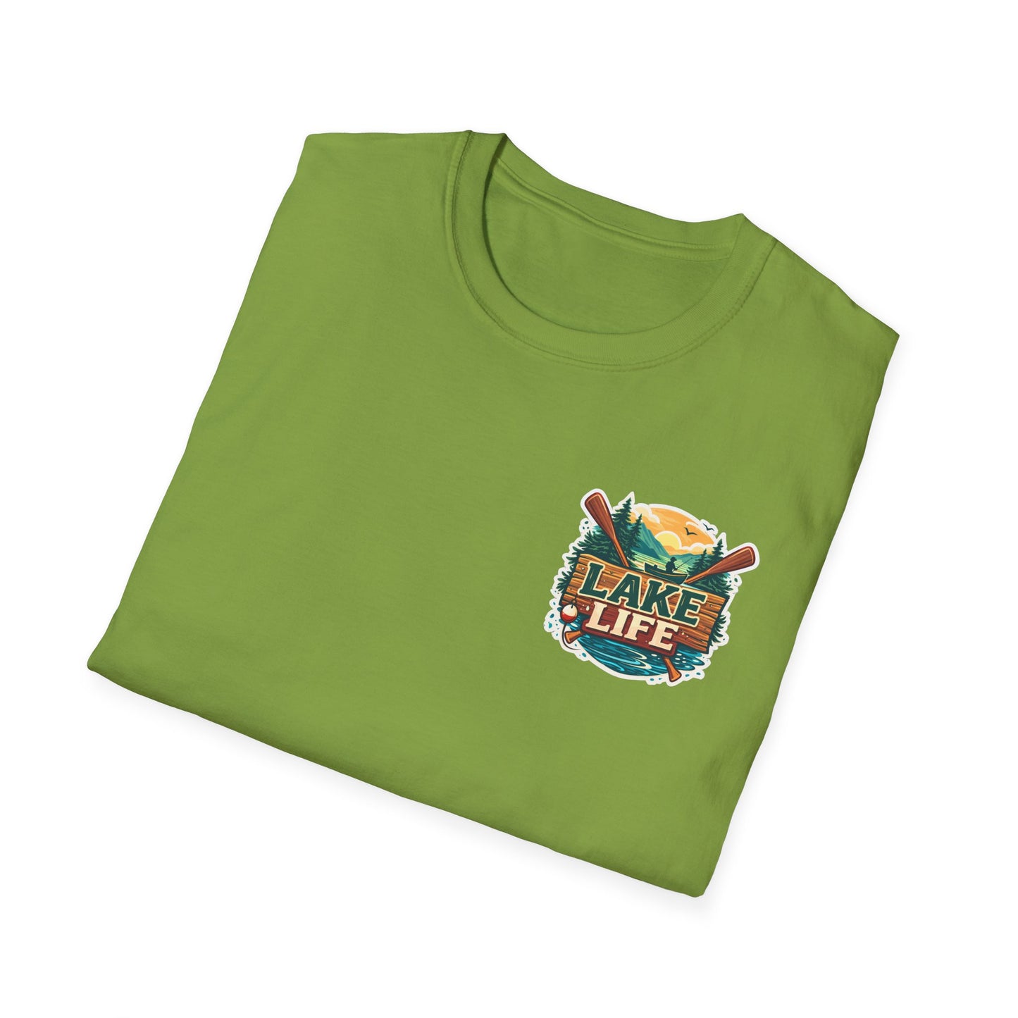Lake Life T-Shirt — "Life Is Better at the Lake" Boat, Dock & Rocking Chair Design