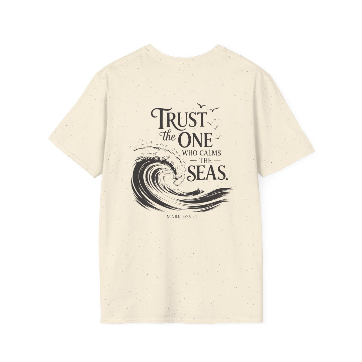 Embroidered Heart & Cross T-Shirt — Minimalist Christian Faith Tee