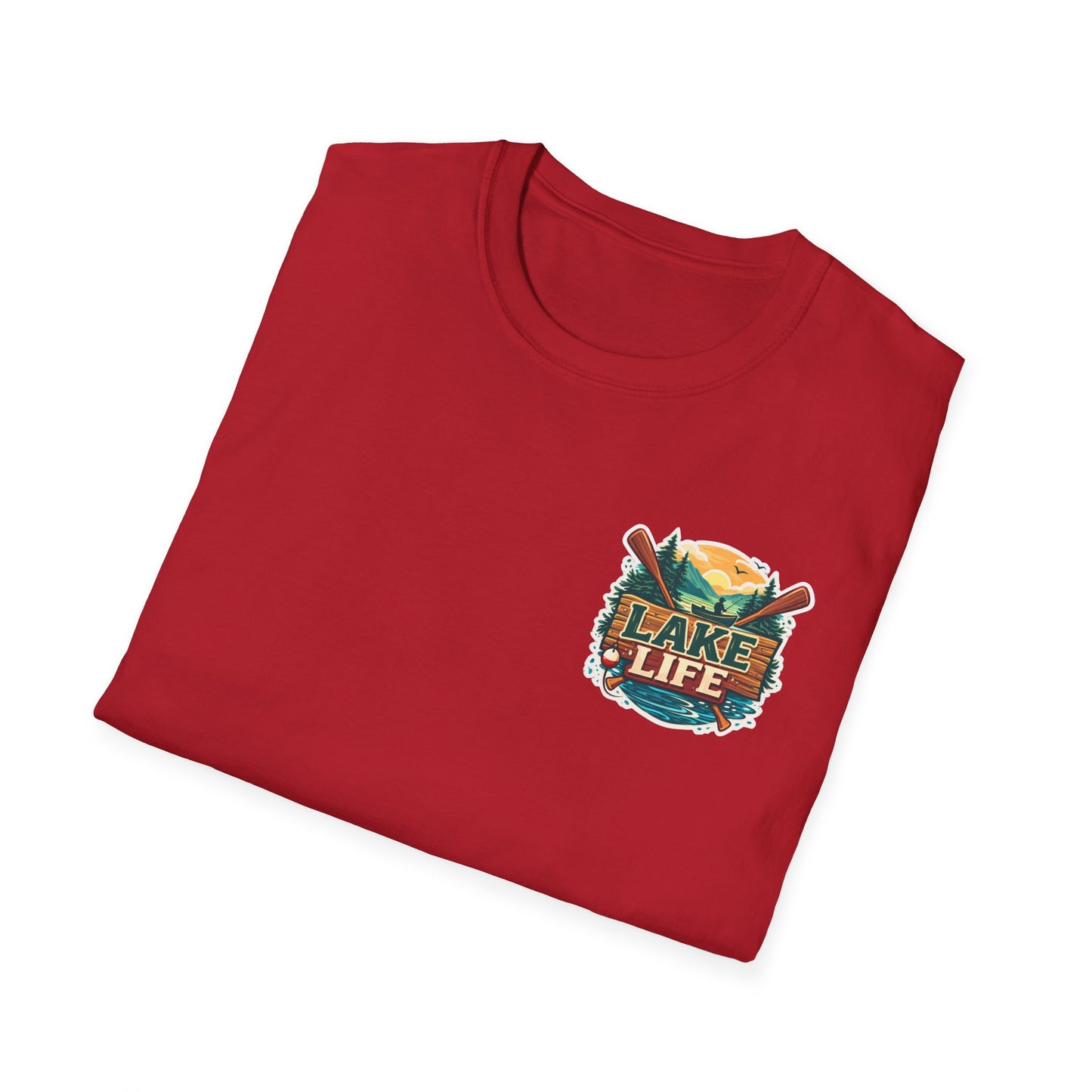Lake Life T-Shirt — "Life Is Better at the Lake" Boat, Dock & Rocking Chair Design