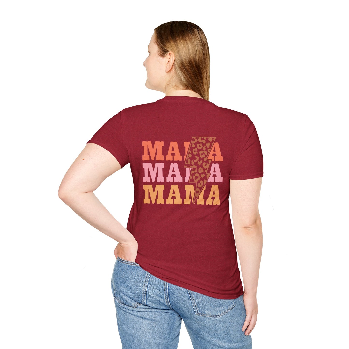 Mama Lightning Bolt Shirt, Retro Leopard Mama Tee, Trendy Mom Graphic Tee, Cool Mom Shirt, Gift for Mom, Neutral Aesthetic Tee