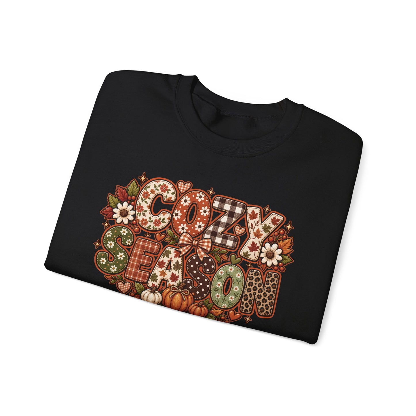Cozy Fall Lettering sweatshirt | Autumn Pumpkin Leaves Crewneck