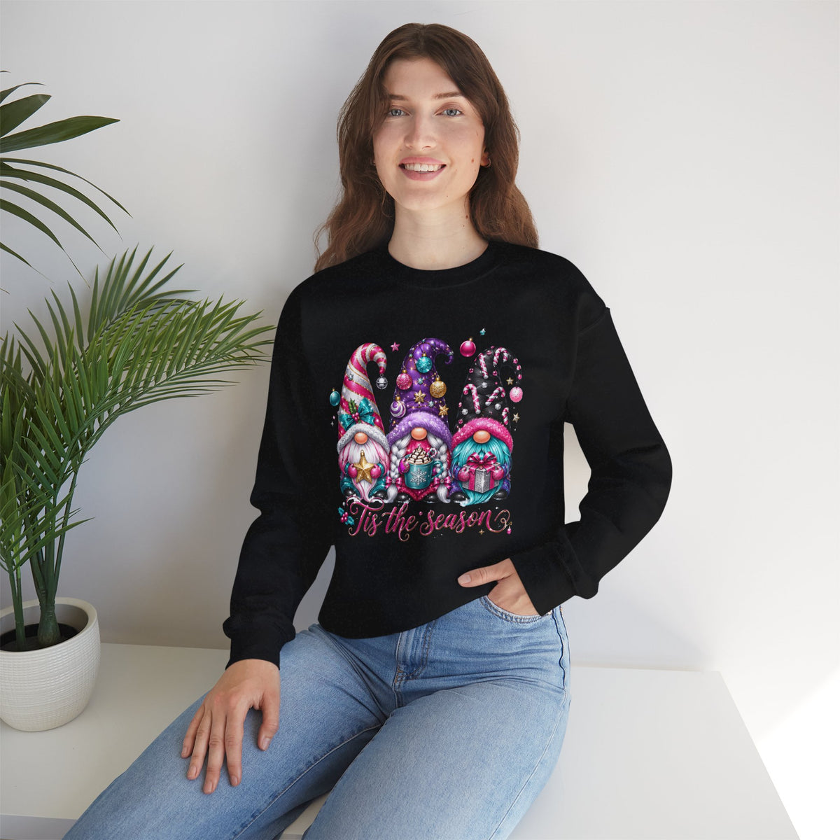 Christmas Gnome Sweatshirt - 'Tis the Season Holiday Crewneck