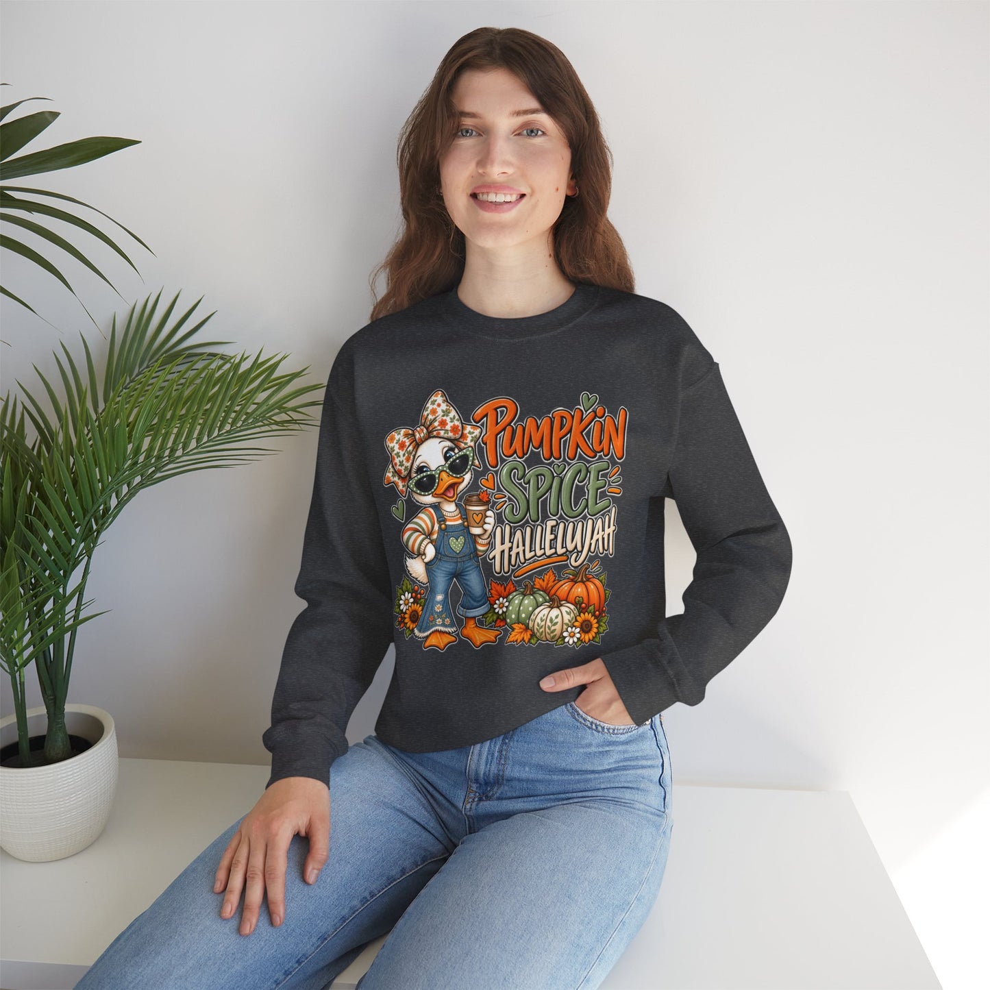 Pumpkin Spice Hallelujah Sweatshirt — Cute Fall Duck Graphic