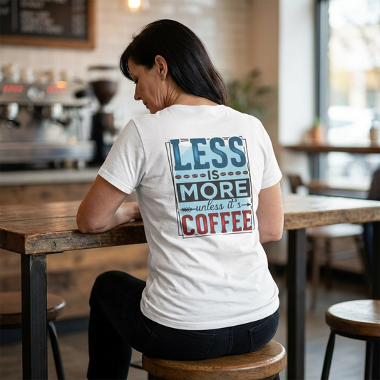 Coffee T-Shirt — "Less is More (Unless It’s Coffee)" Vintage Graphic Tee