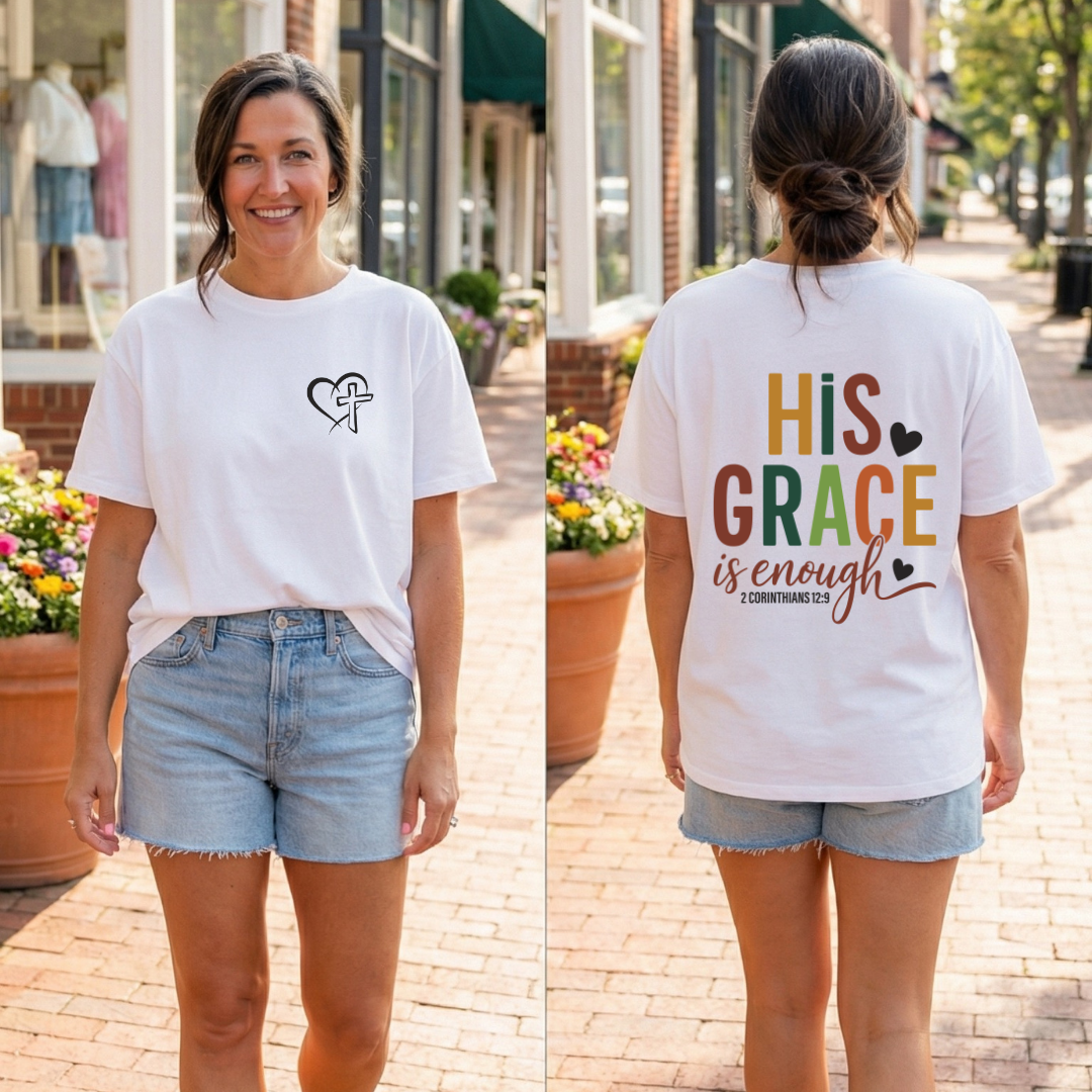 Christian Heart Cross T-Shirt — Minimal Faith Pocket Tee