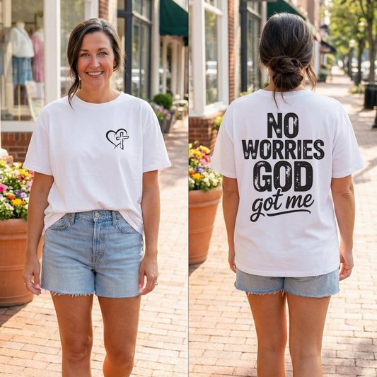 Minimal Heart & Cross T‑Shirt — Faith-Inspired Chest Logo