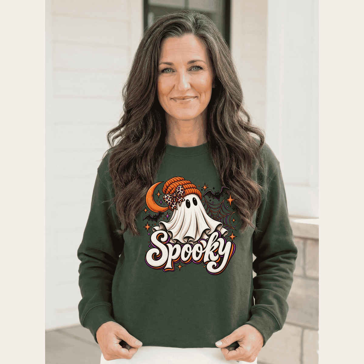 Halloween 'Spooky' Ghost Crewneck Sweatshirt