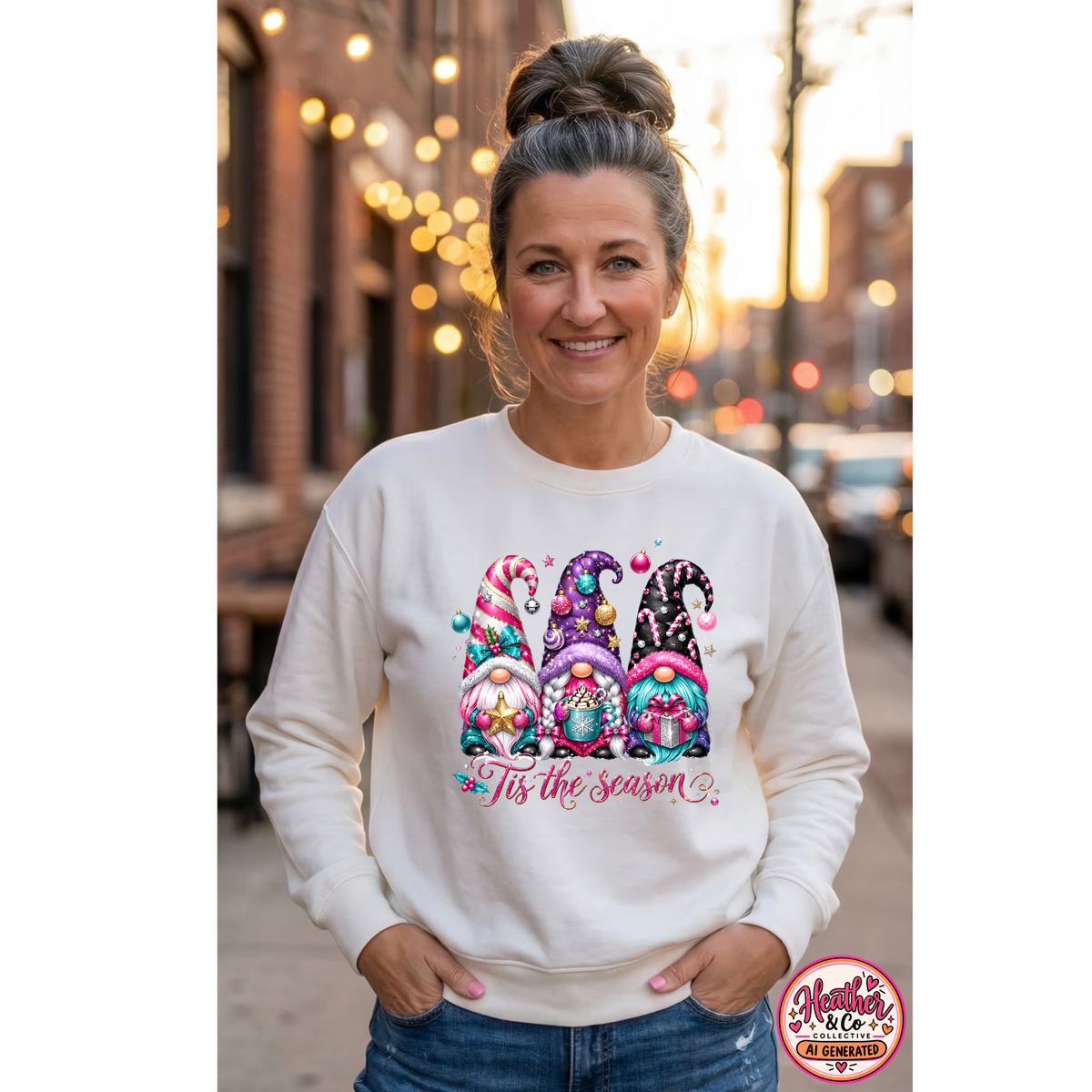 Christmas Gnome Sweatshirt - 'Tis the Season Holiday Crewneck