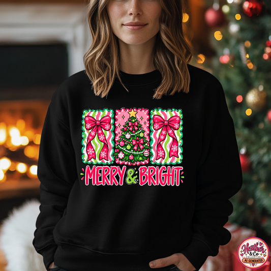 Merry & Bright Christmas Crewneck Sweatshirt