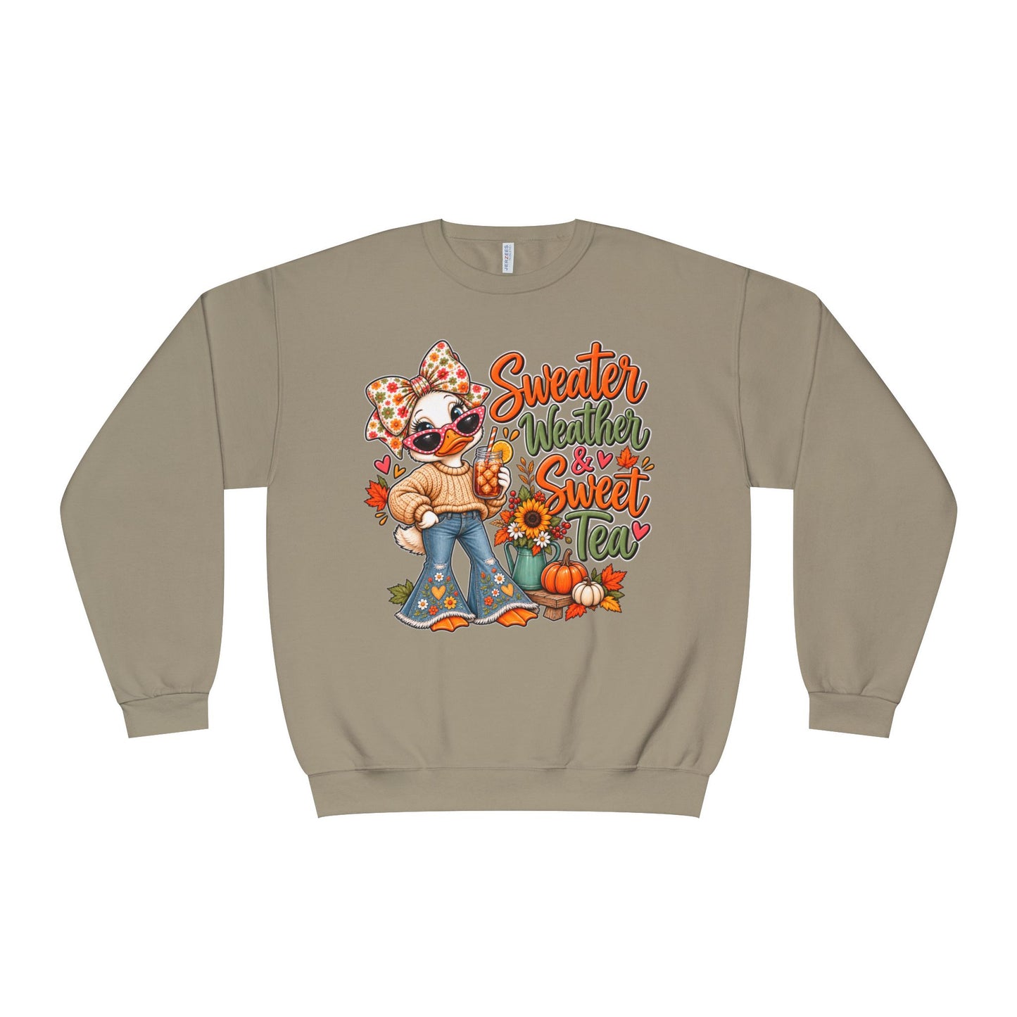 Fall Sweater Weather Crewneck Sweatshirt – Cute Pumpkin & Sunflower Graphic