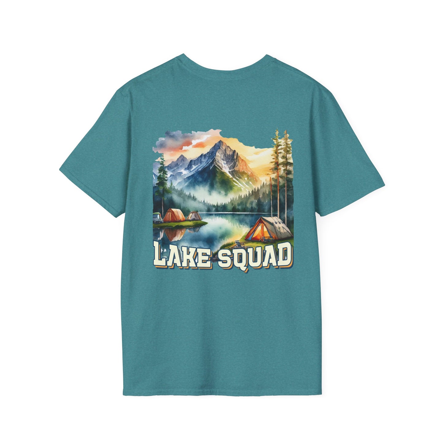 Lake Squad Camping T-Shirt — Scenic Mountain & Tent Outdoors Tee