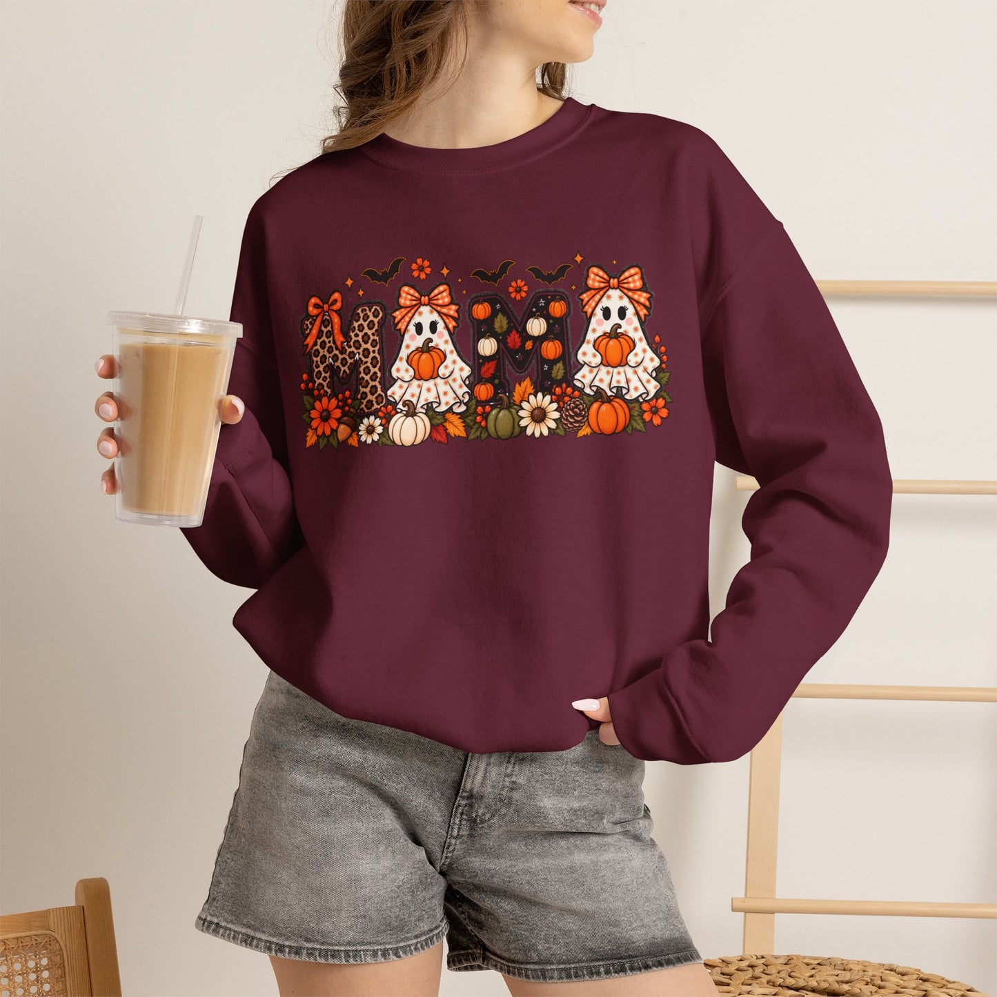 Mom Crewneck Sweatshirt — Floral Corgi Mom Graphic Pullover