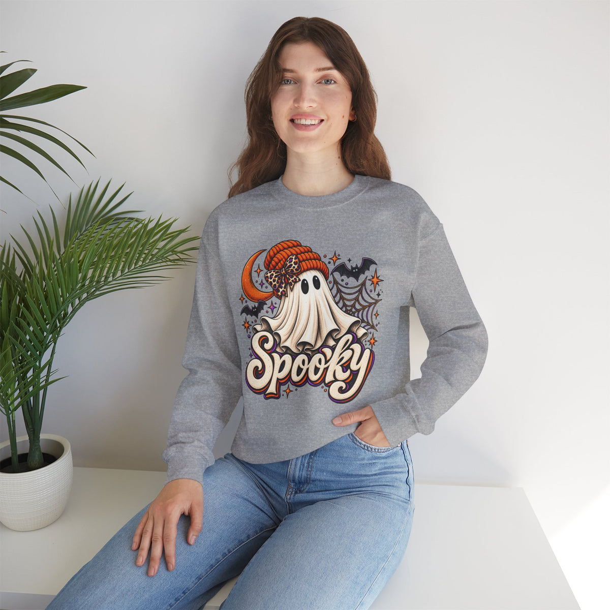 Halloween 'Spooky' Ghost Crewneck Sweatshirt