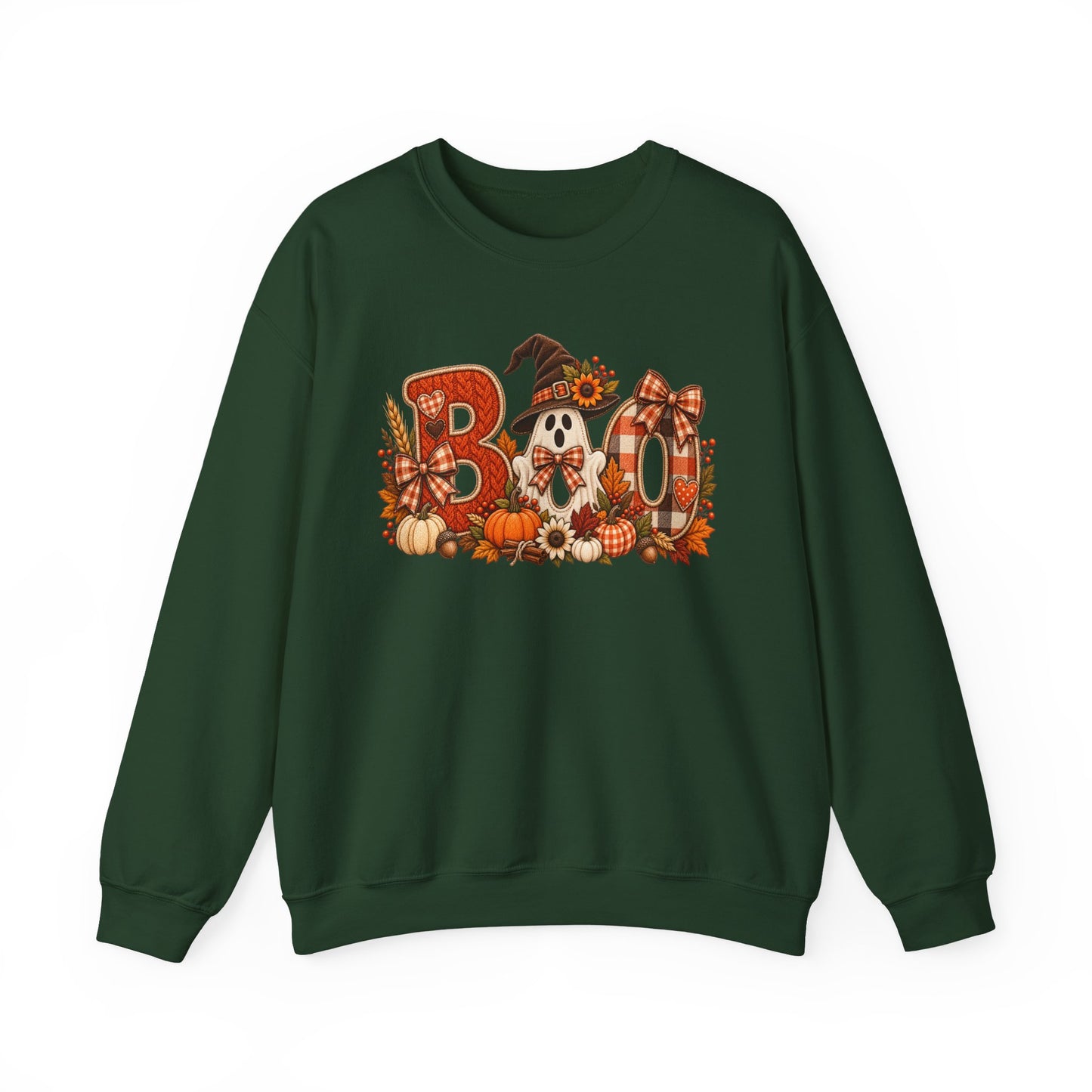 Halloween 'Boo' Crewneck Sweatshirt — Cute Autumn Ghost Pumpkin Design