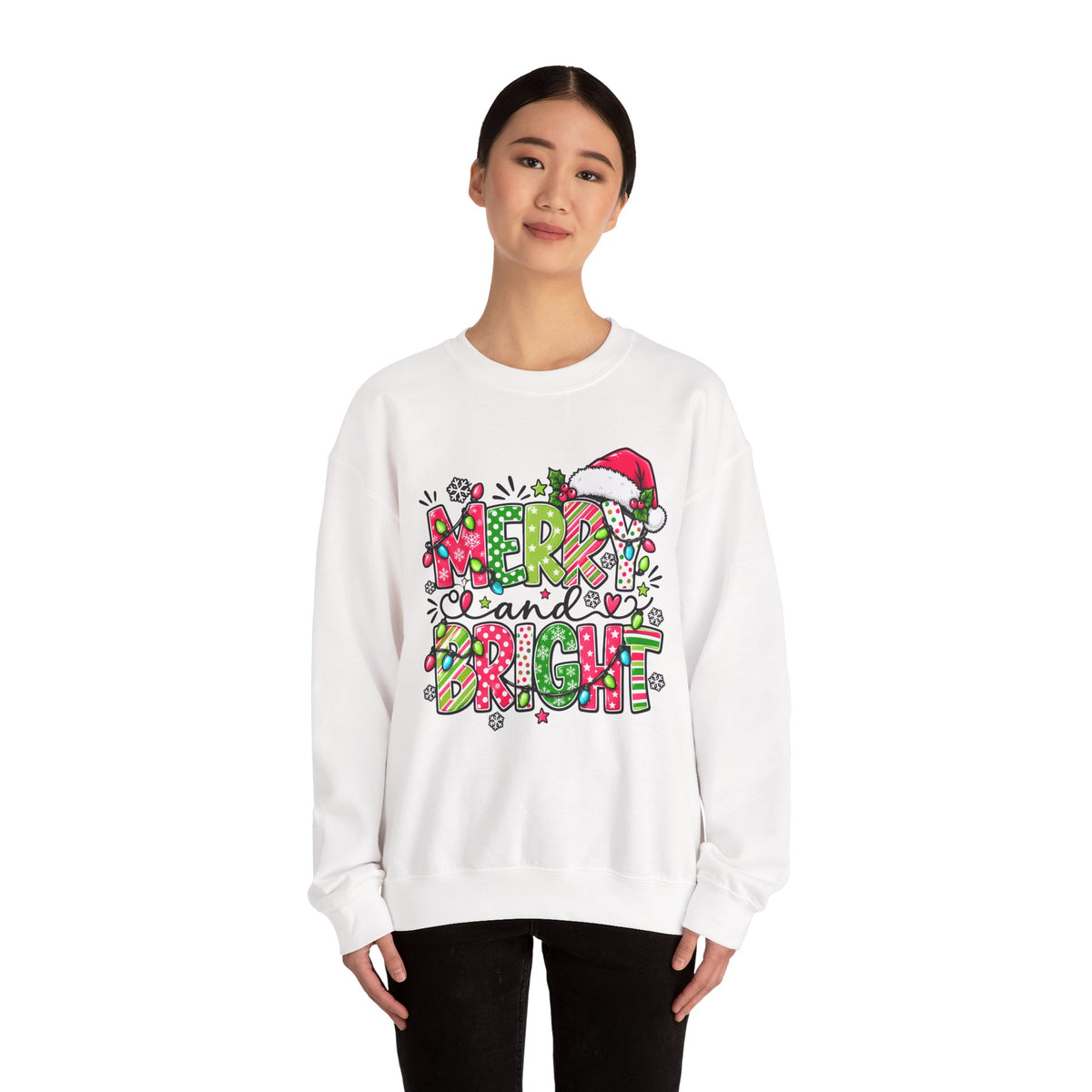 Merry and Bright Christmas Crewneck Sweatshirt