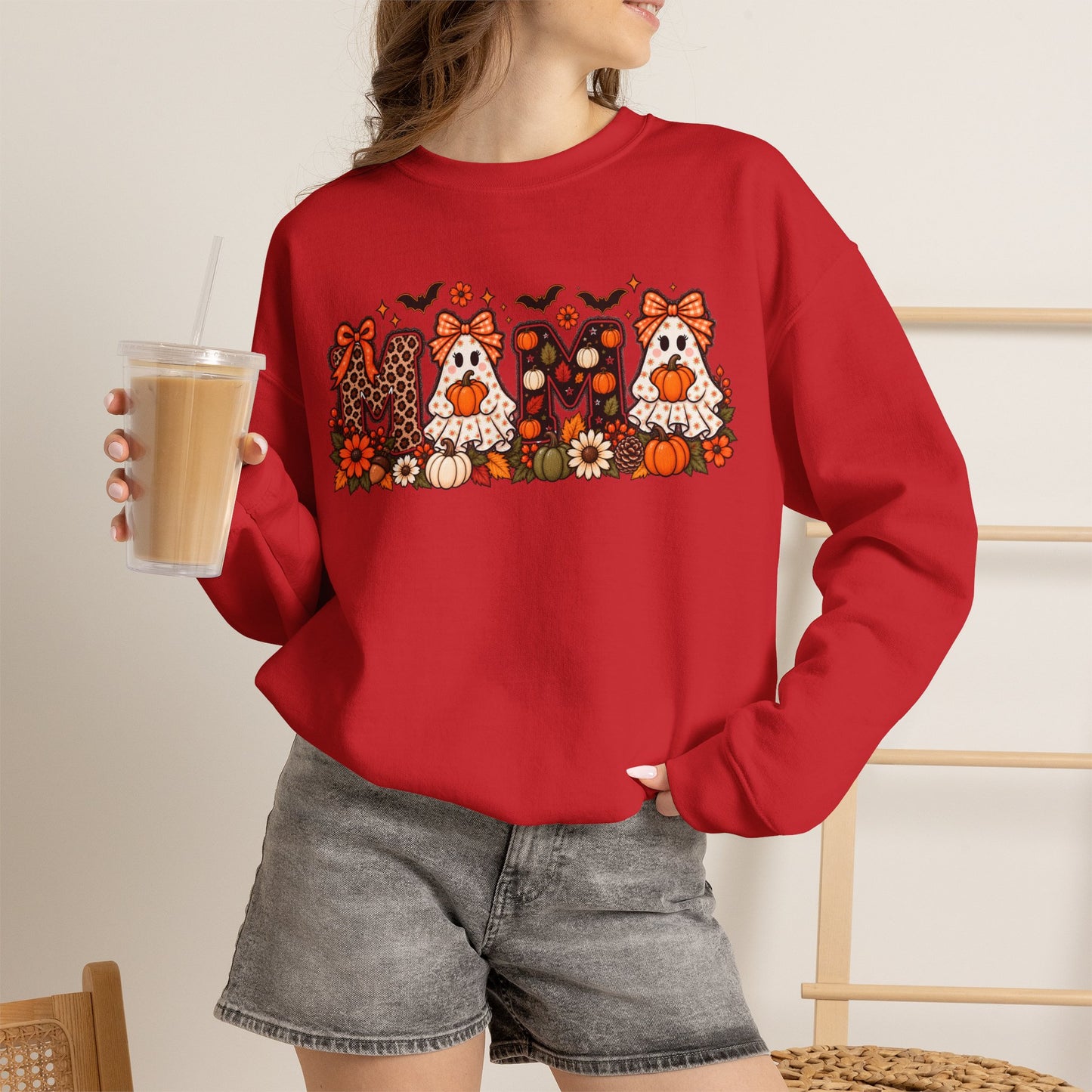 Mom Crewneck Sweatshirt — Floral Corgi Mom Graphic Pullover