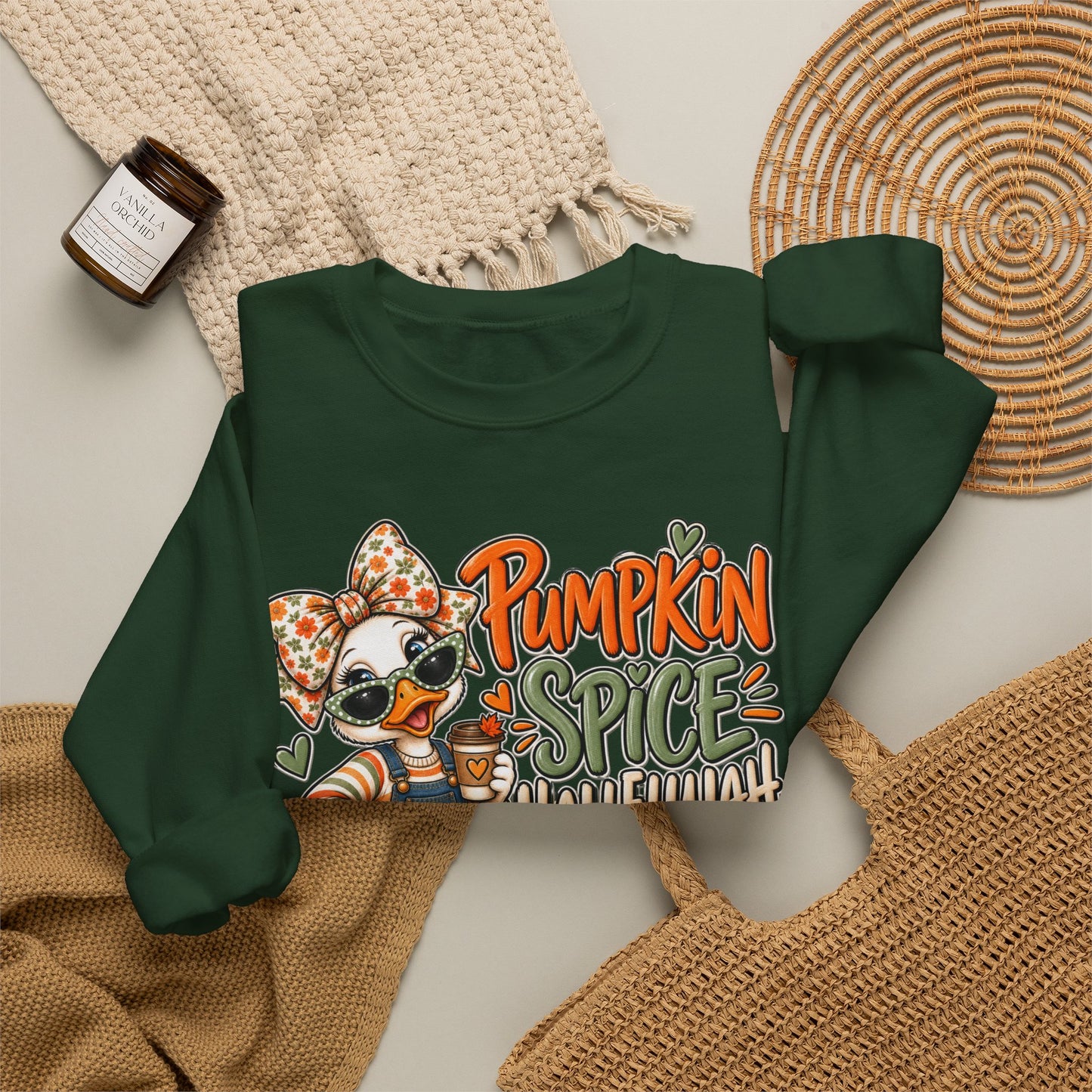 Pumpkin Spice Hallelujah Sweatshirt — Cute Fall Duck Graphic