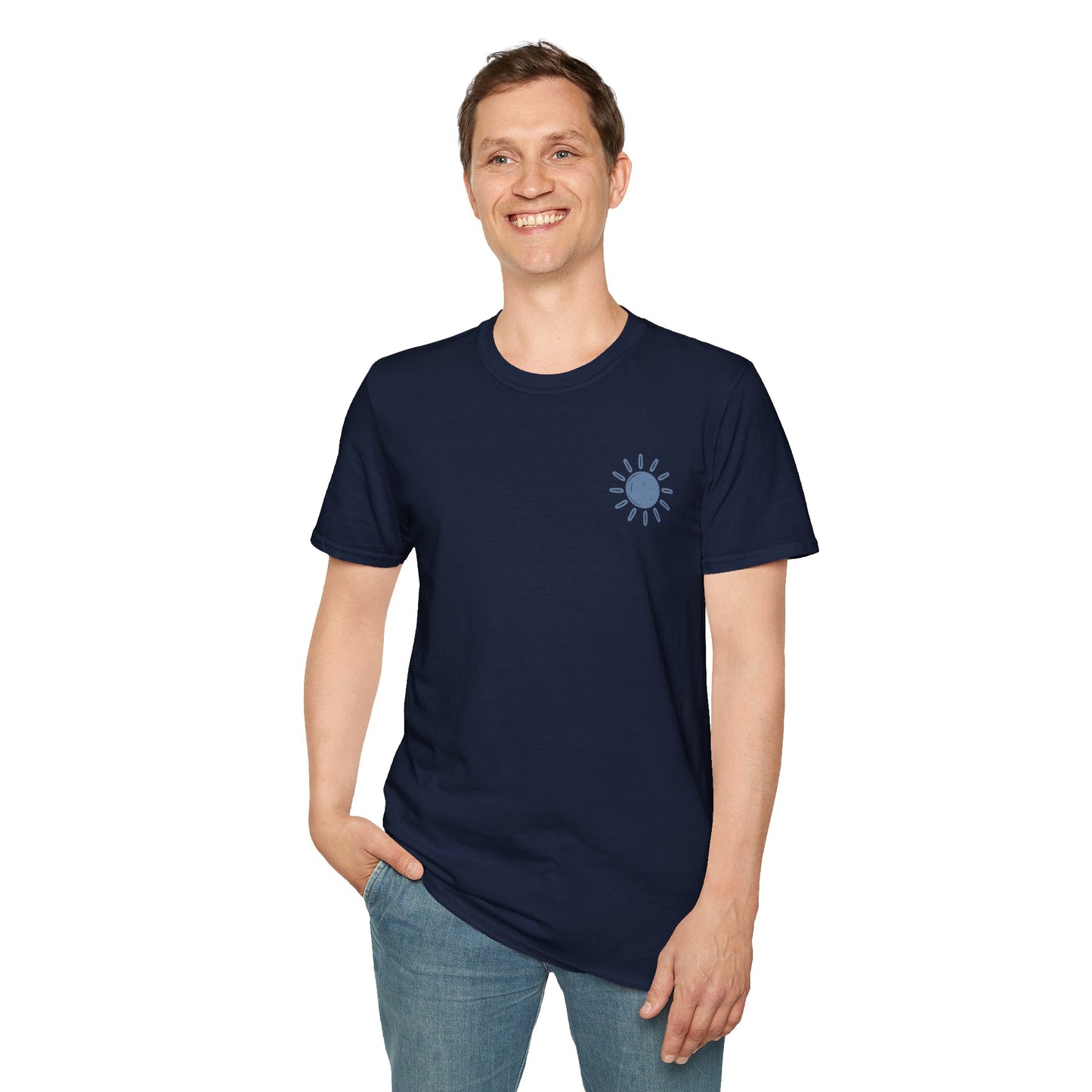 Sunshine & Lake Water Sunset T-Shirt — Boat on Lake View