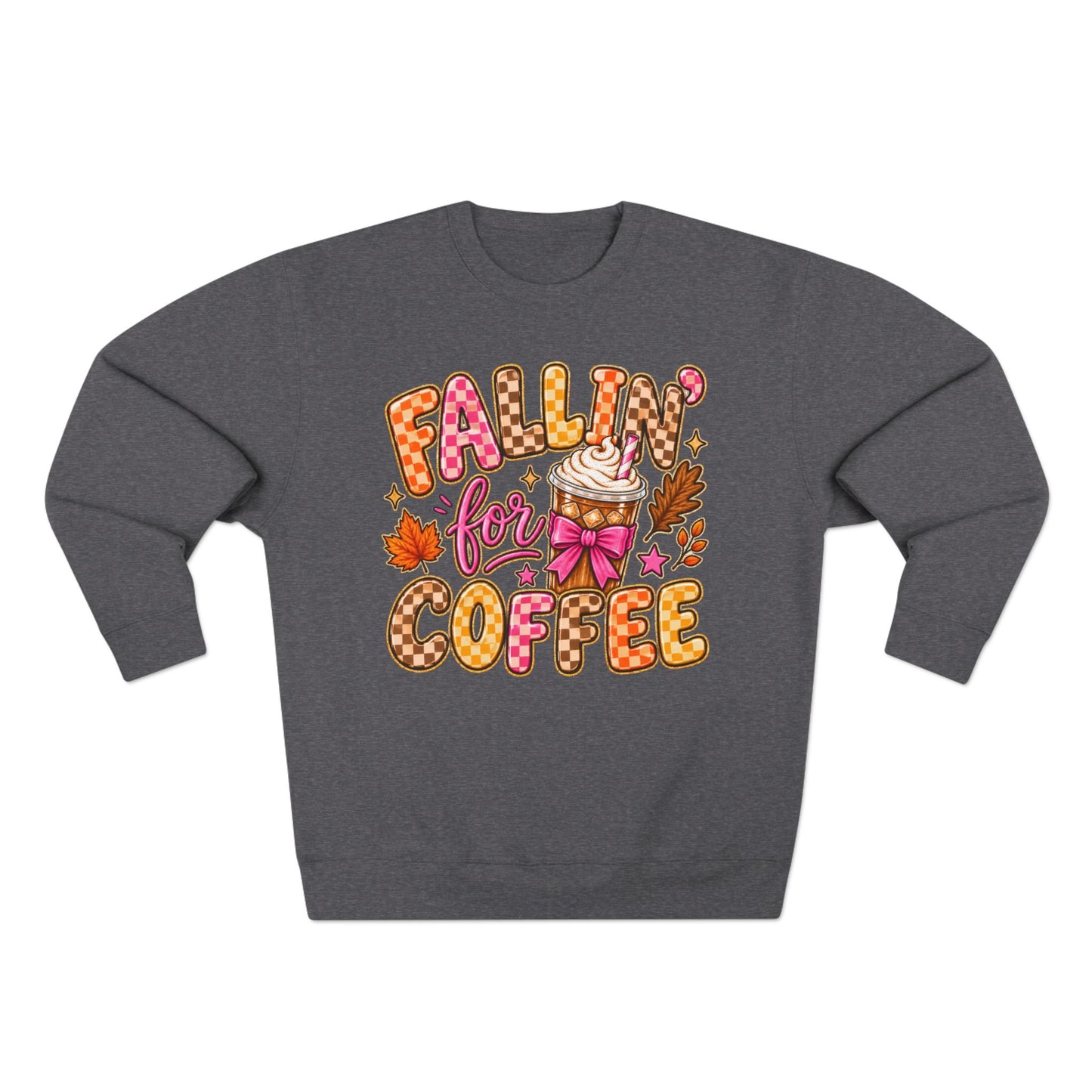 Falling for Coffee Sweatshirt | Fall Coffee Illustration, Leaves, Whipped Cream