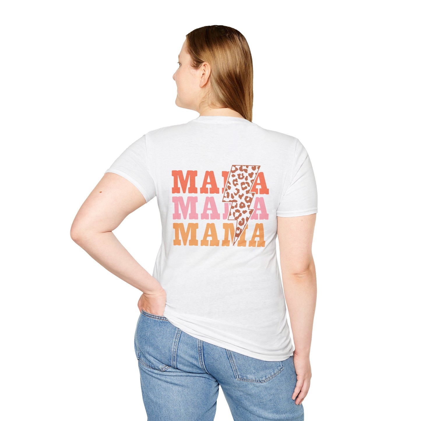 Mama Lightning Bolt Shirt, Retro Leopard Mama Tee, Trendy Mom Graphic Tee, Cool Mom Shirt, Gift for Mom, Neutral Aesthetic Tee