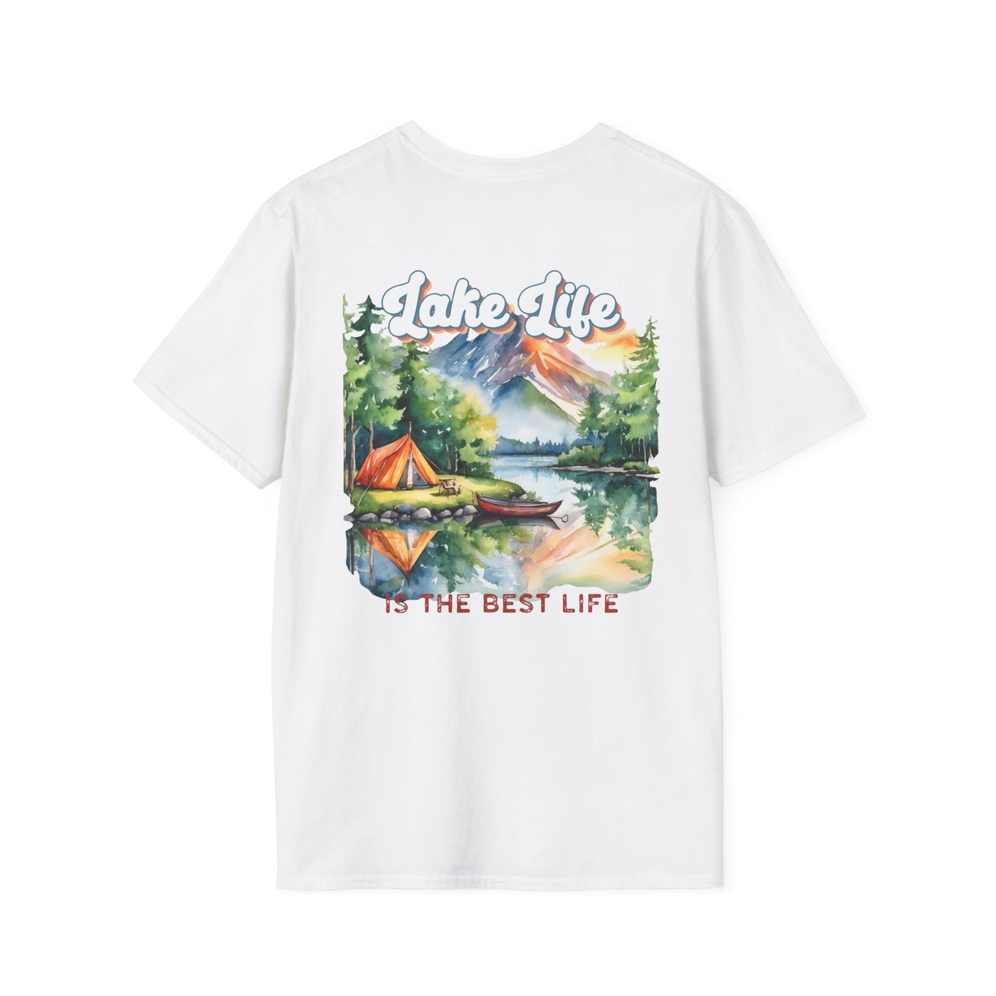 Lake Life Tee — Scenic Boat & Colorful Sky T-Shirt