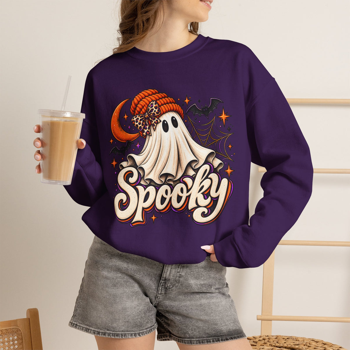 Halloween 'Spooky' Ghost Crewneck Sweatshirt