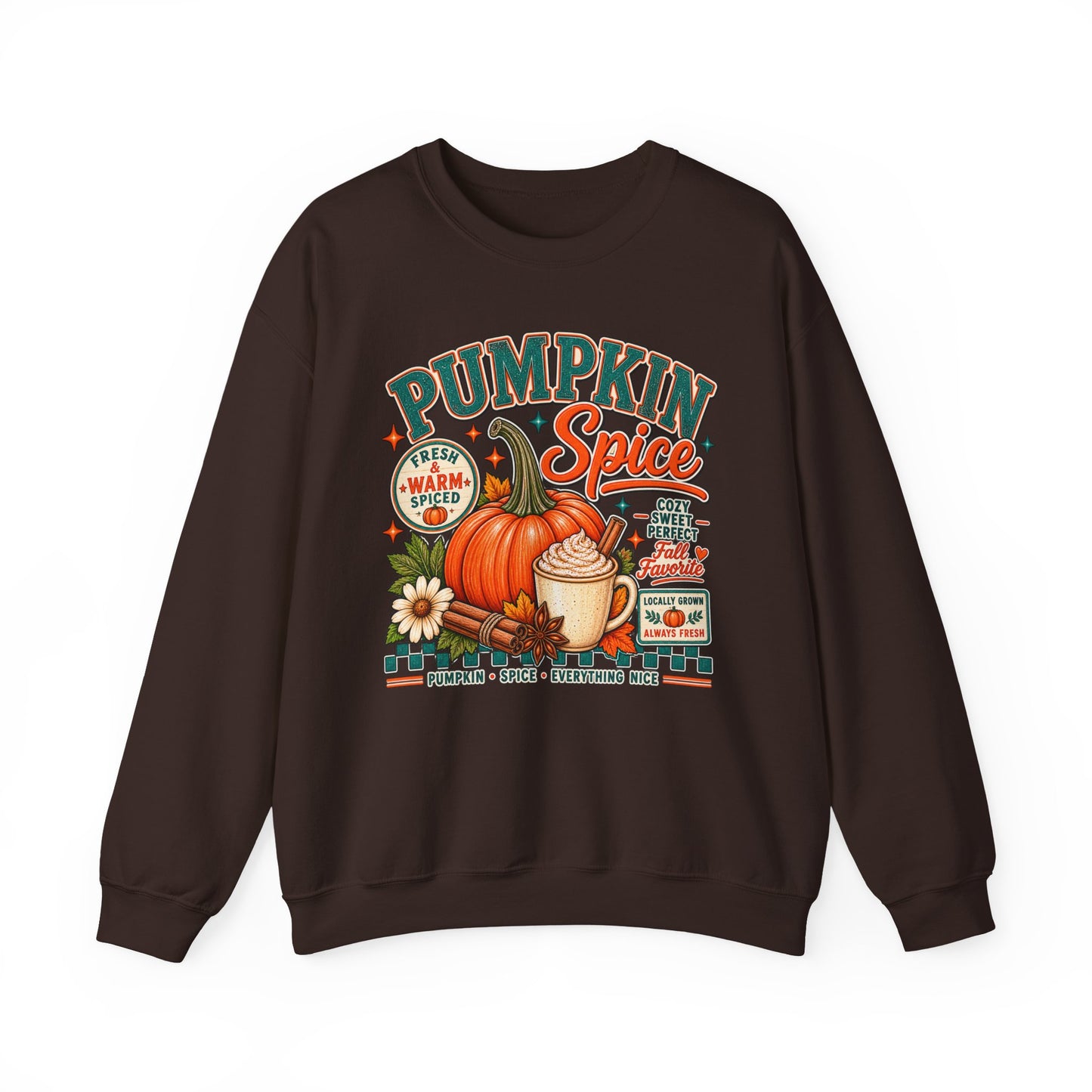 Pumpkin Spice Crewneck Sweatshirt — Cozy Fall Pumpkin Latte Graphic