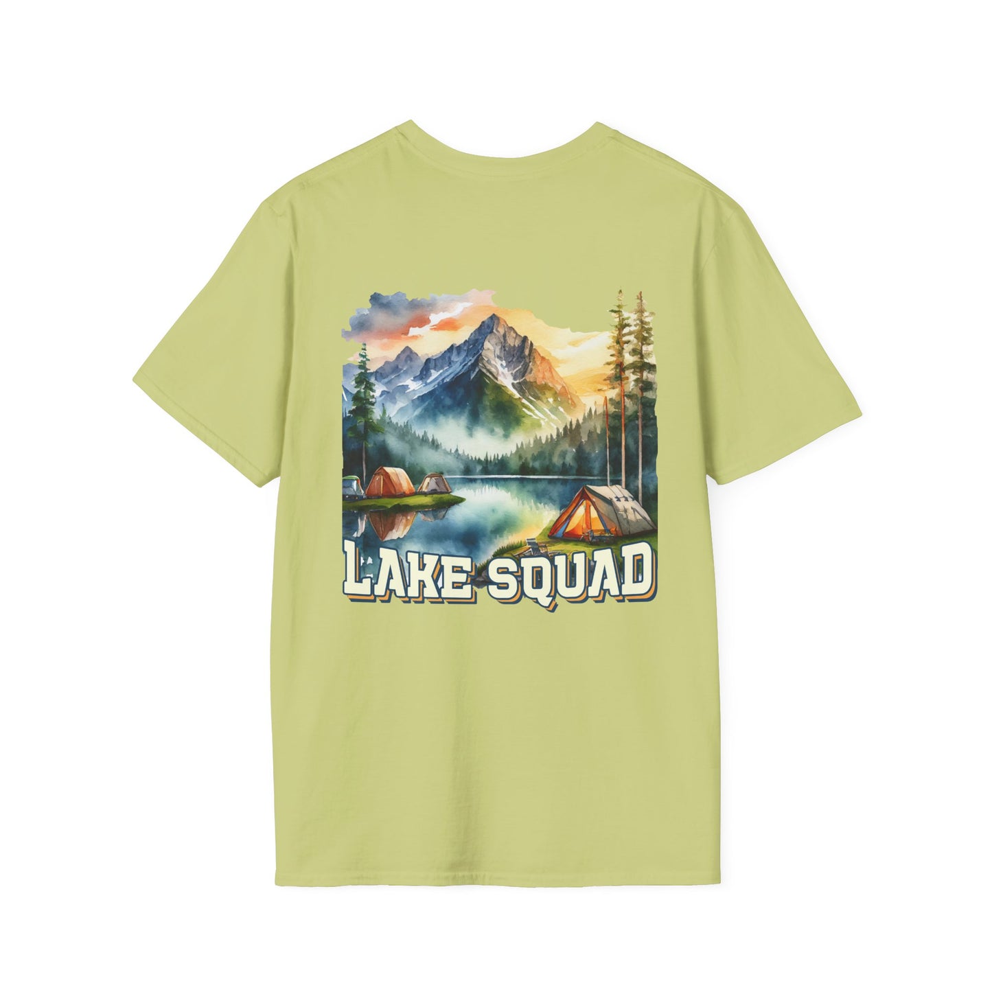 Lake Squad Camping T-Shirt — Scenic Mountain & Tent Outdoors Tee
