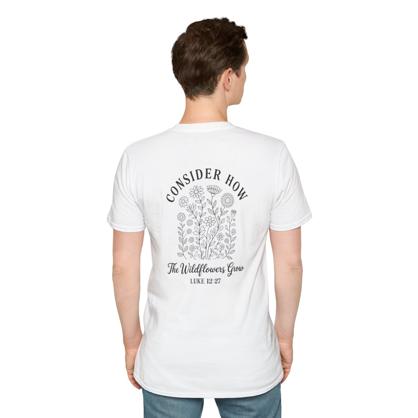 Faith Heart T-Shirt — Small Cross Chest Design