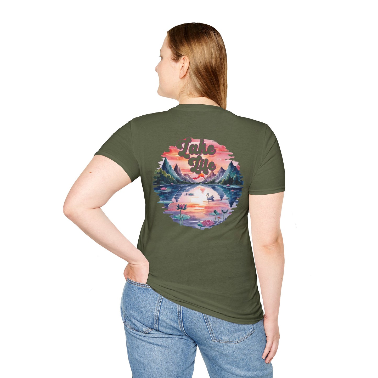 Lake Life T-Shirt — 'Lake Life' Scenic Mountains & Lake Graphic