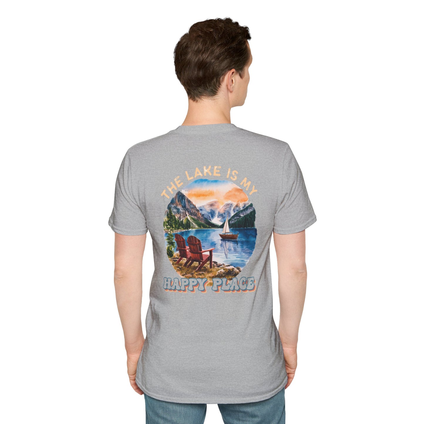 The Lake Is My Happy Place T-Shirt — Colorful Lake View Tee