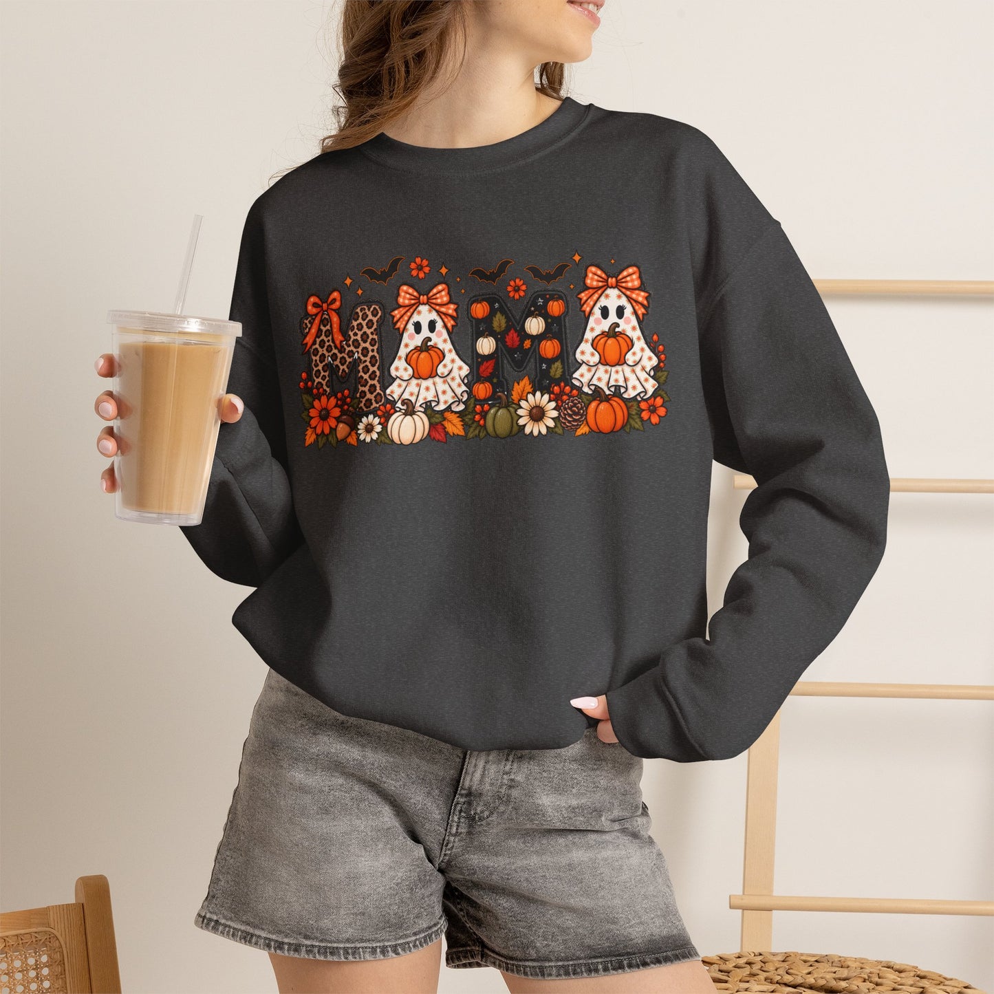 Mom Crewneck Sweatshirt — Floral Corgi Mom Graphic Pullover