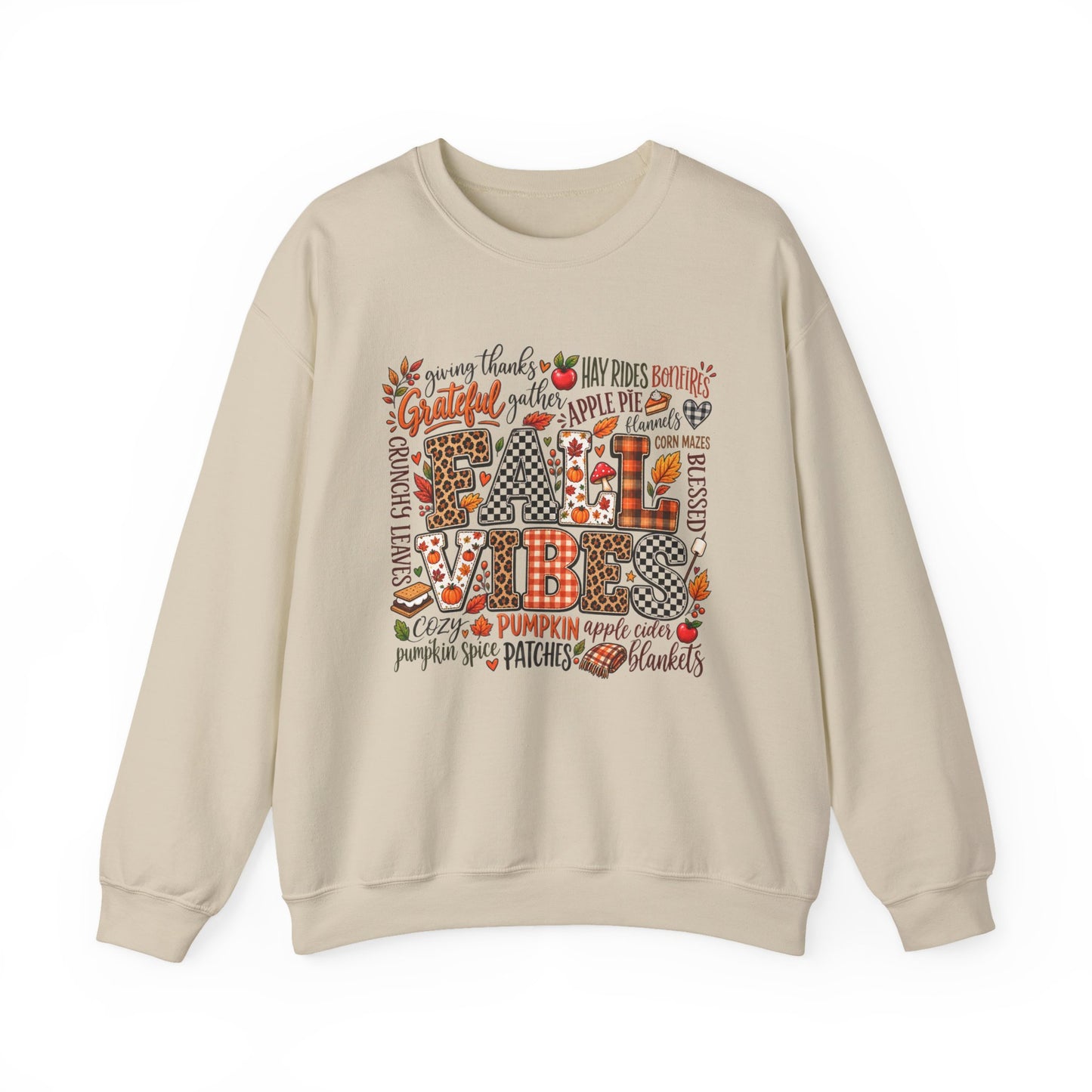 Fall Vibes sweatshirt | Autumn Pumpkin Leaves Cozy Season Crewneck