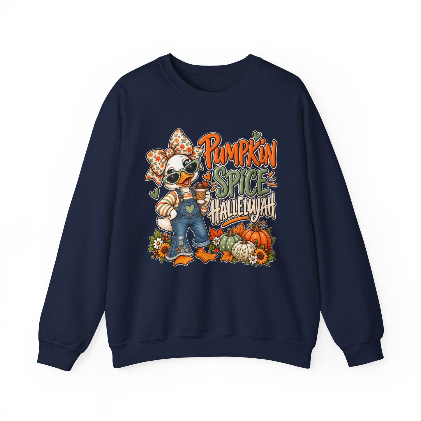 Pumpkin Spice Hallelujah Sweatshirt — Cute Fall Duck Graphic