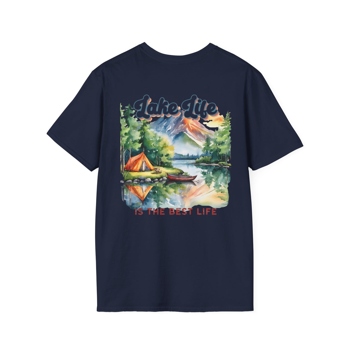 Lake Life Tee — Scenic Boat & Colorful Sky T-Shirt
