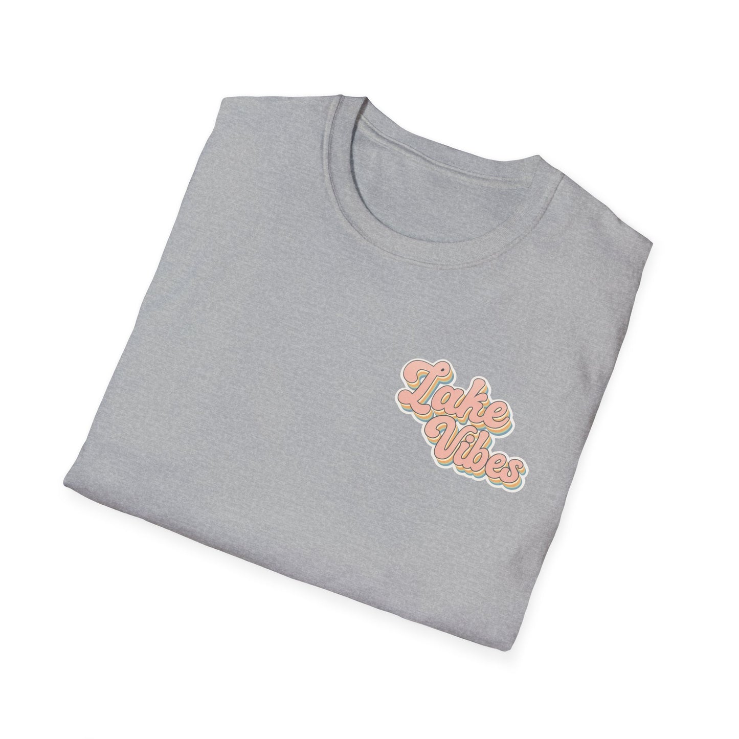 Lake Vibes T-Shirt — Pastel Scenic Watercolor Lake Tee