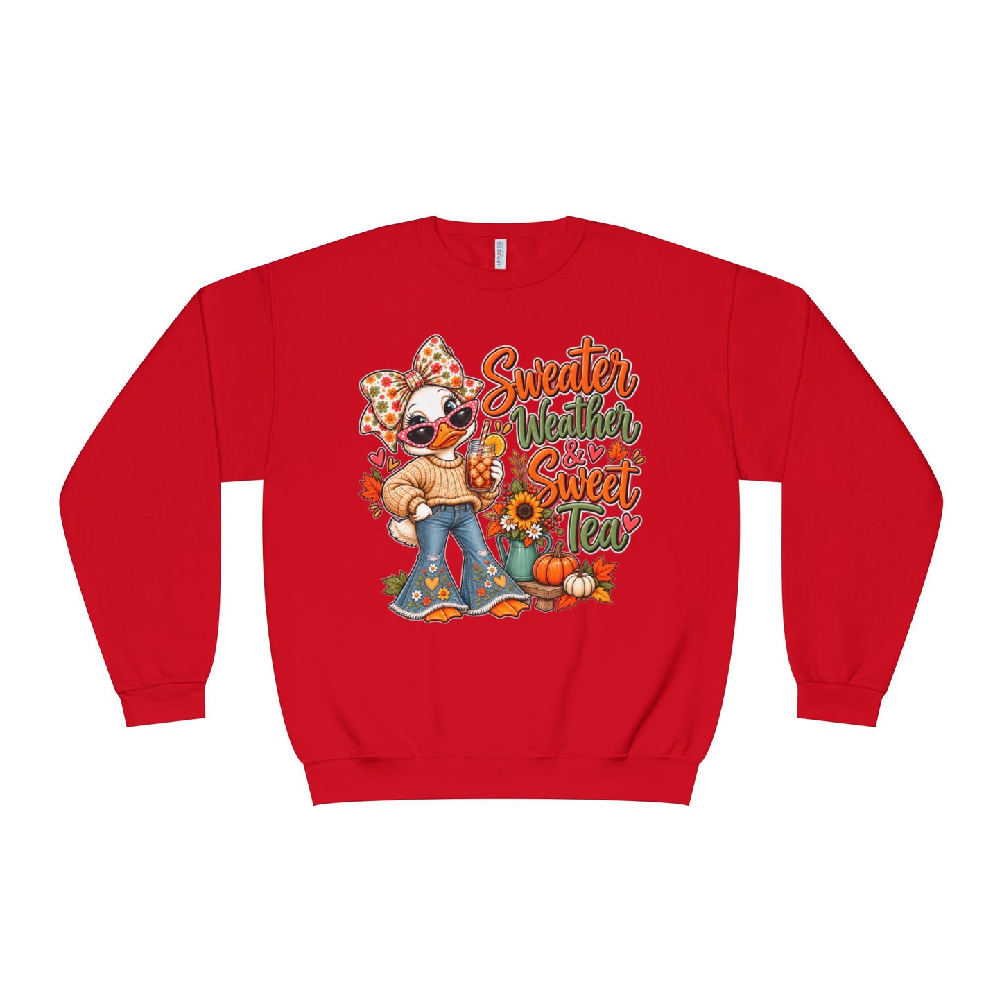 Fall Sweater Weather Crewneck Sweatshirt – Cute Pumpkin & Sunflower Graphic