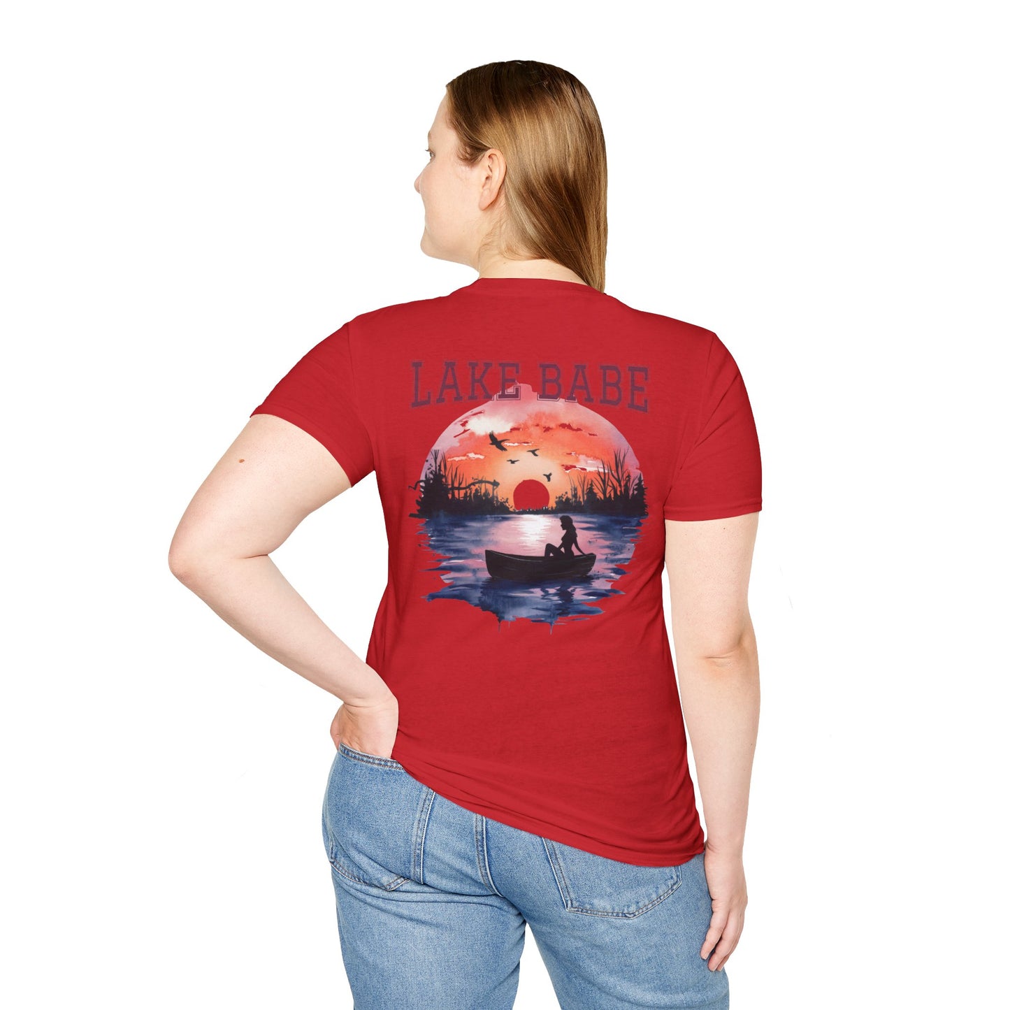 Lake Babe T-Shirt — Sunset Boat Lake Life Tee