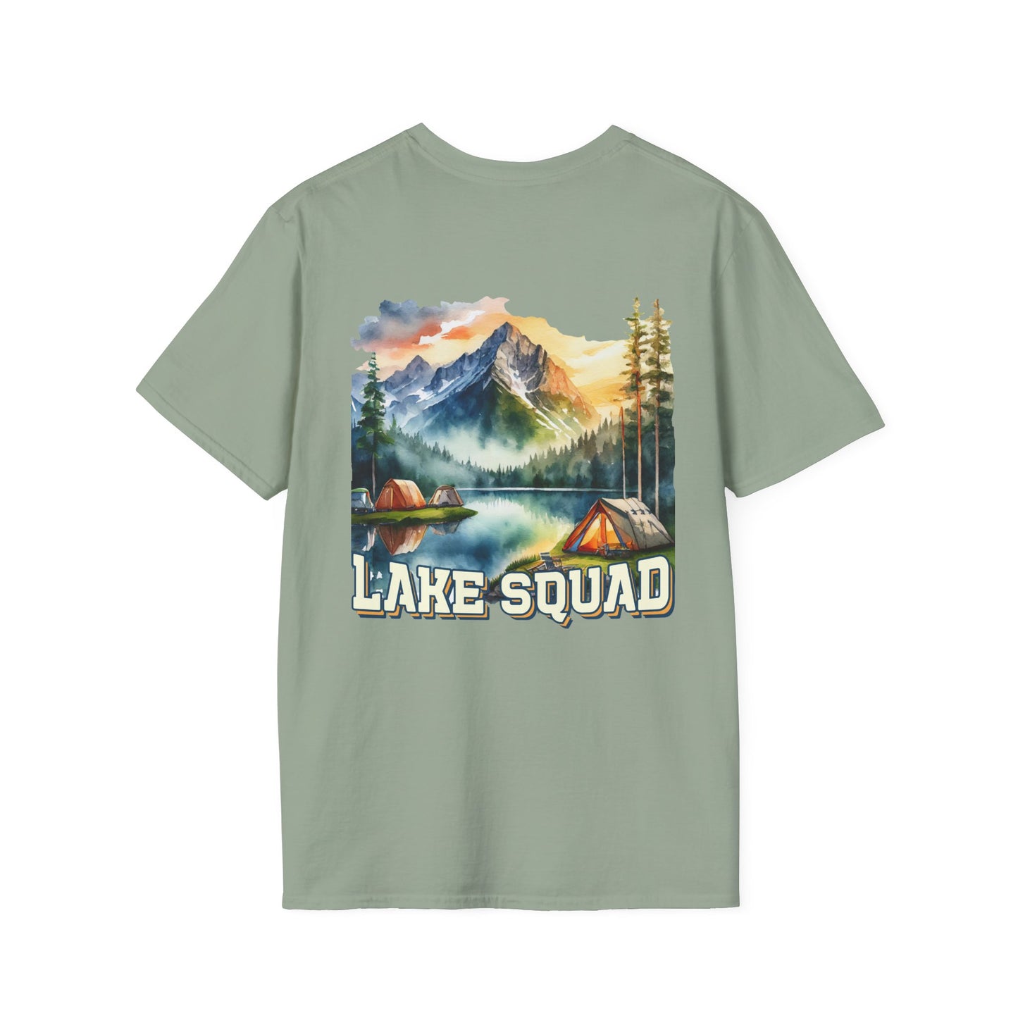 Lake Squad Camping T-Shirt — Scenic Mountain & Tent Outdoors Tee