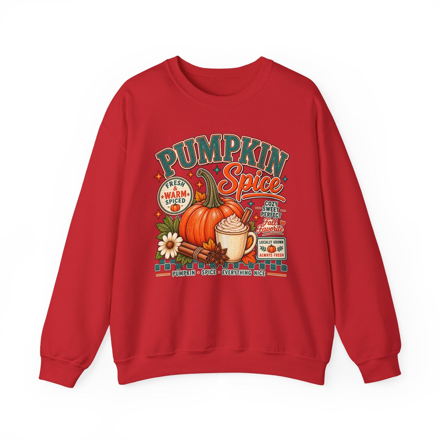Pumpkin Spice Fall Sweatshirt — Cozy Pumpkin Latte Autumn Graphic