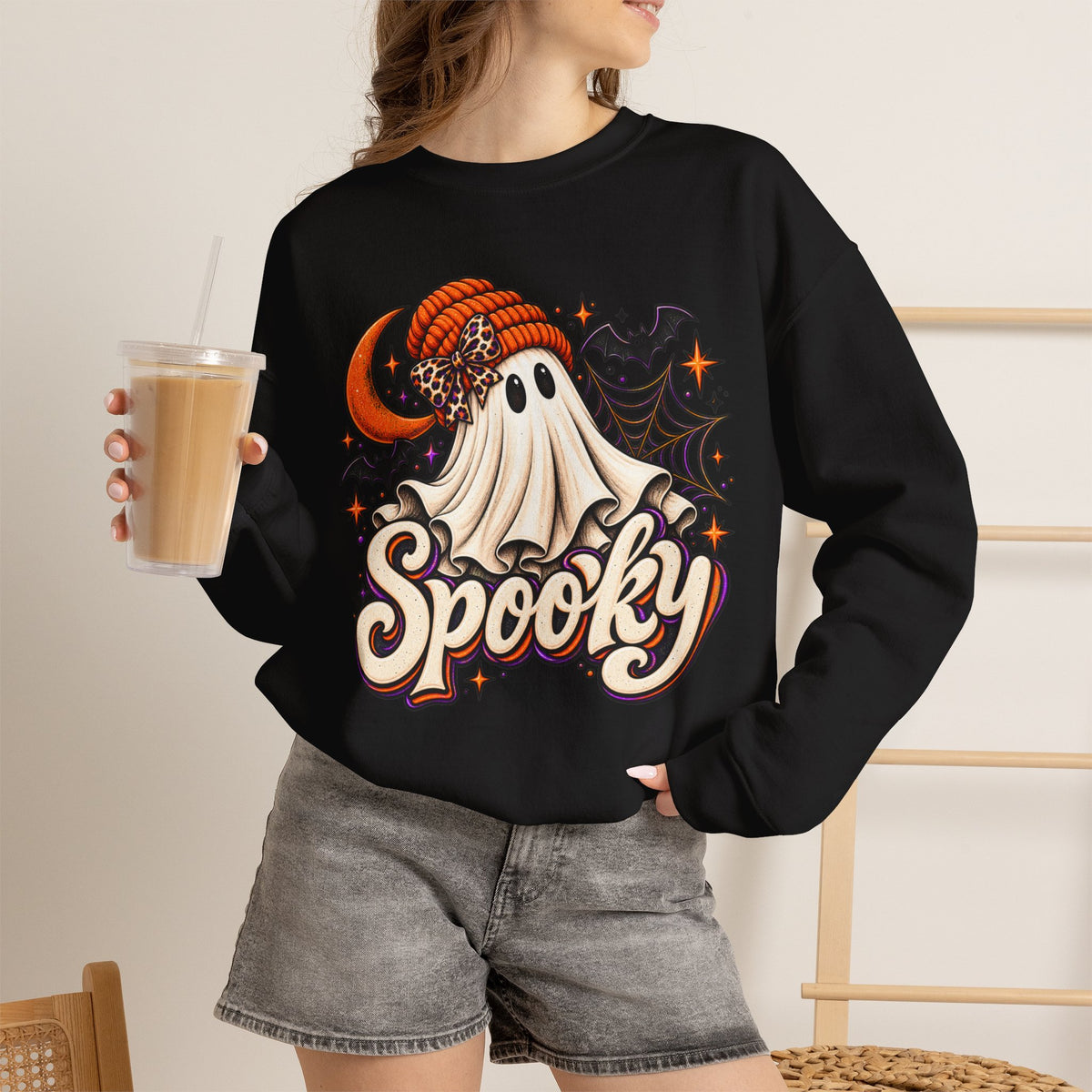 Halloween 'Spooky' Ghost Crewneck Sweatshirt
