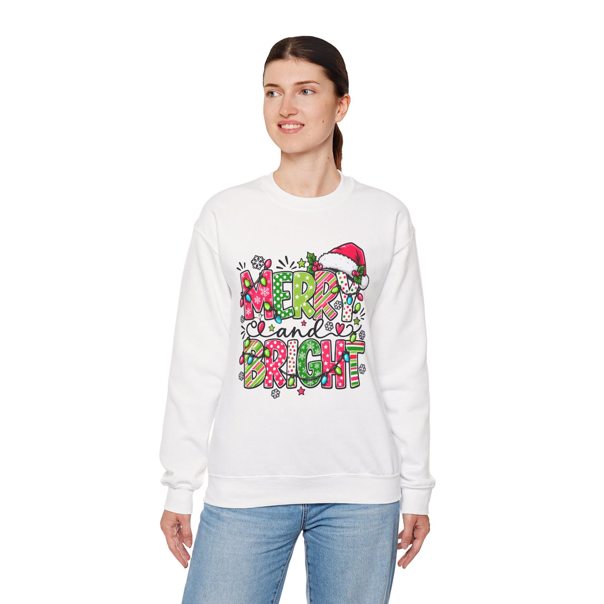 Merry and Bright Christmas Crewneck Sweatshirt