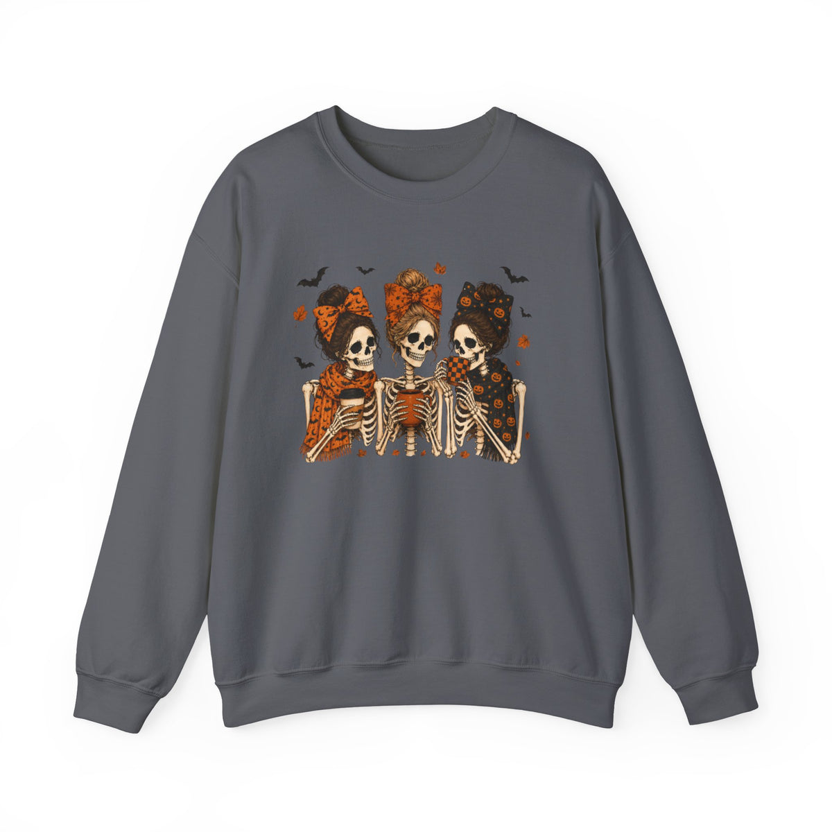 Skeleton Sisters Crewneck Sweatshirt — Halloween Day of the Dead Gothic Graphic