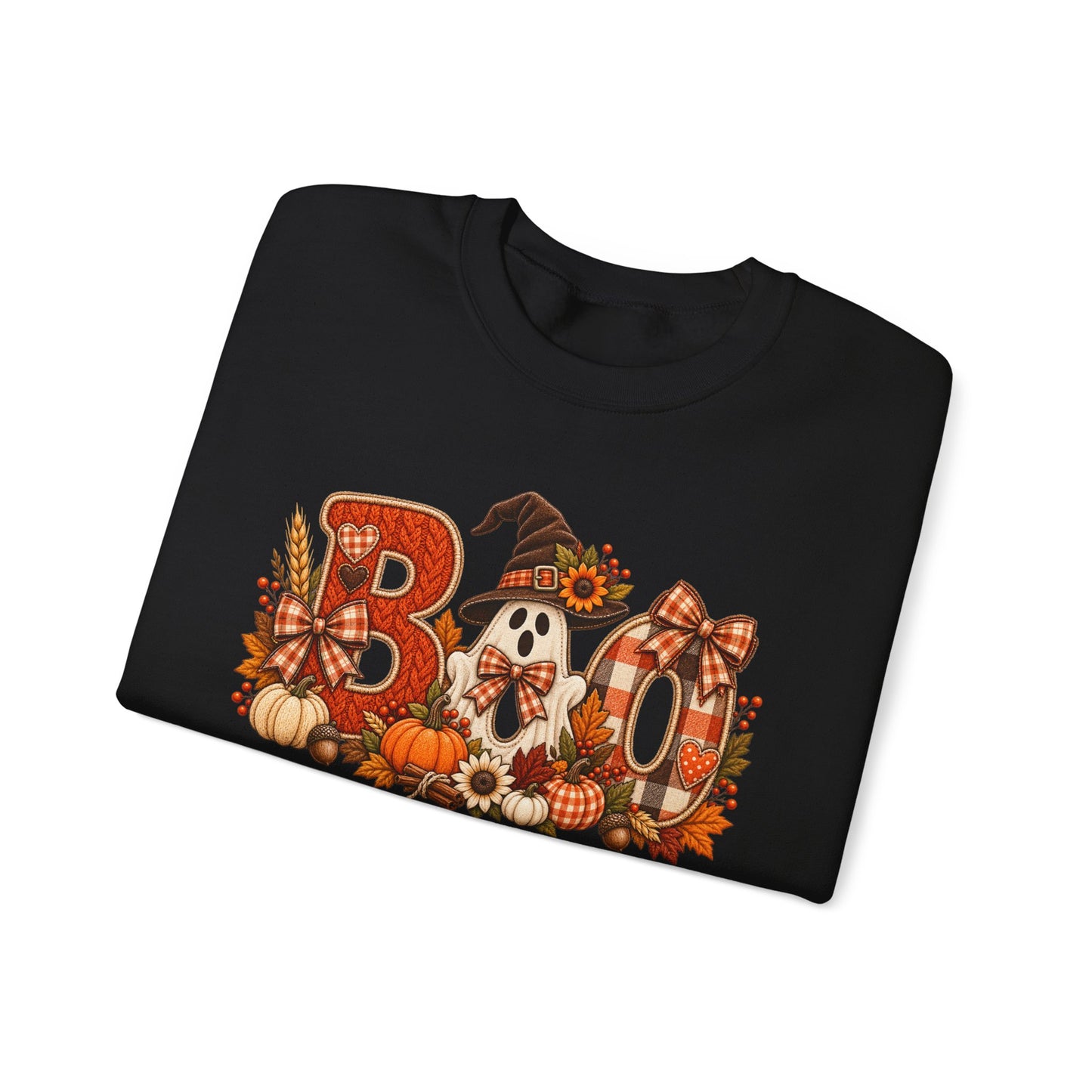 Halloween 'Boo' Crewneck Sweatshirt — Cute Autumn Ghost Pumpkin Design