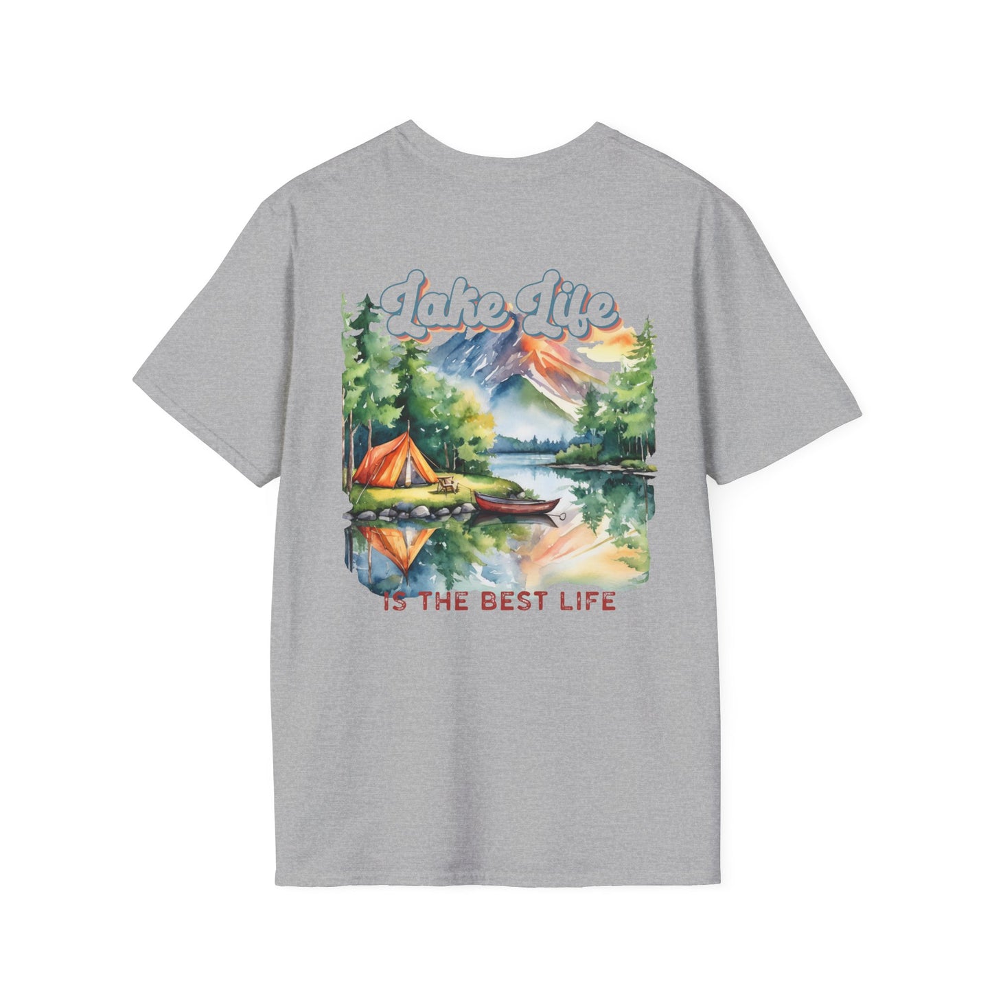 Lake Life Tee — Scenic Boat & Colorful Sky T-Shirt