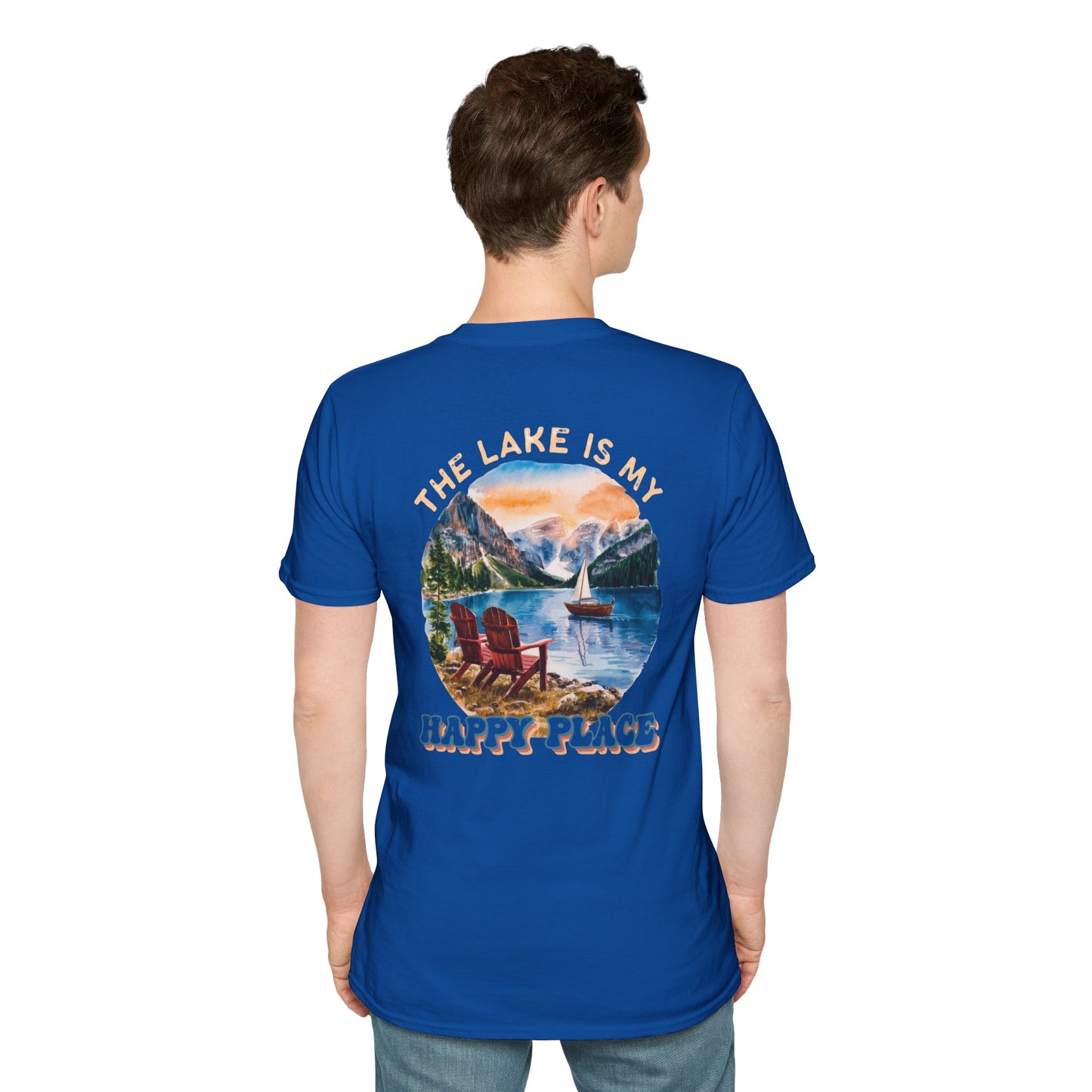 The Lake Is My Happy Place T-Shirt — Colorful Lake View Tee