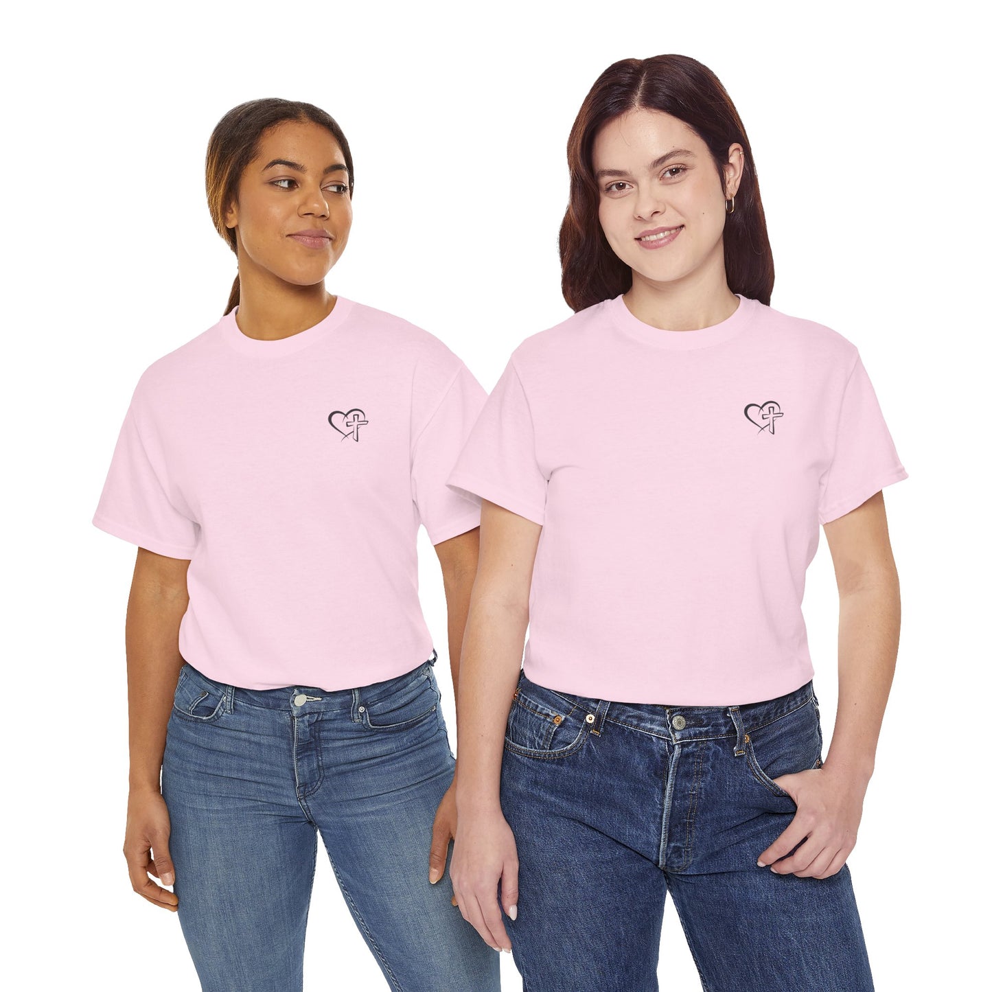 Floral 'Grow in Grace' Tee — Chest Heart & Back Wildflower Design