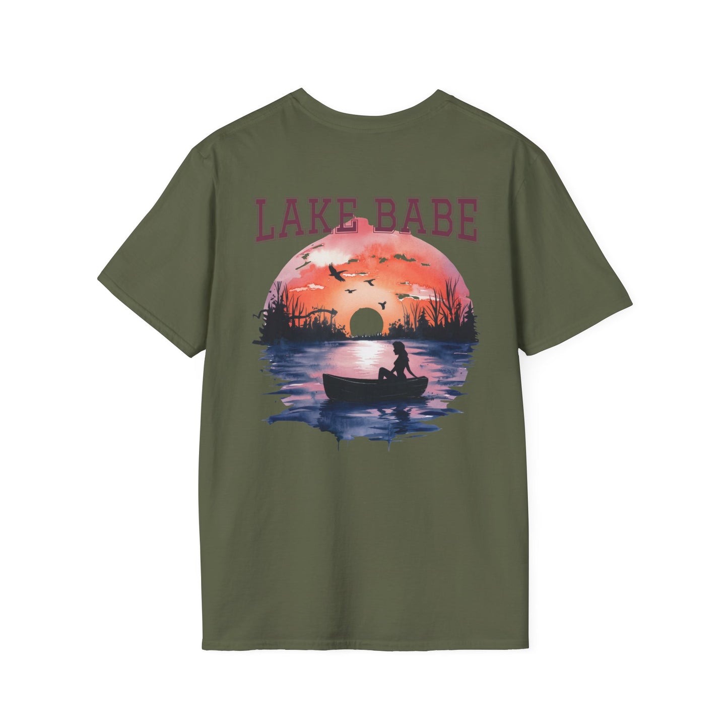 Lake Babe T-Shirt — Sunset Boat Lake Life Tee