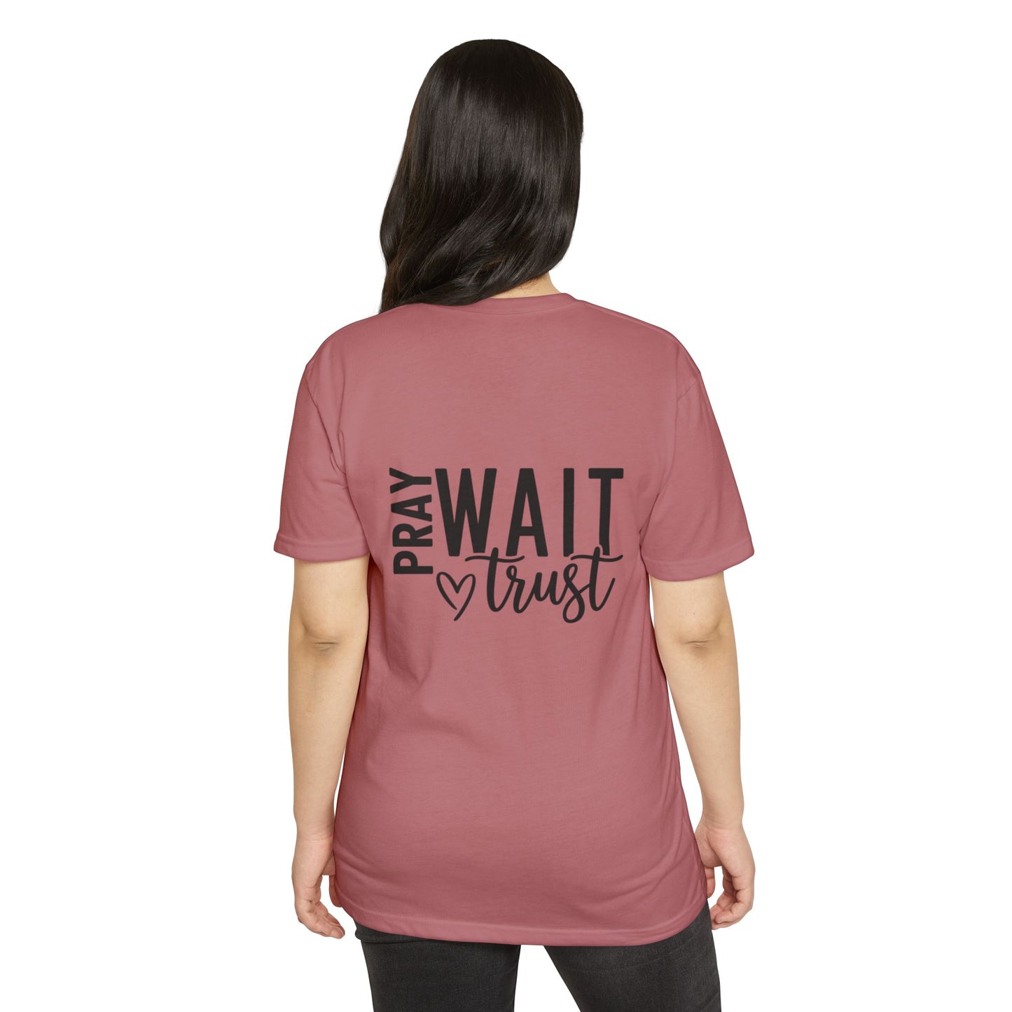 Faith-Based T-Shirt — "Pray, Wait, Trust" Inspirational Tee